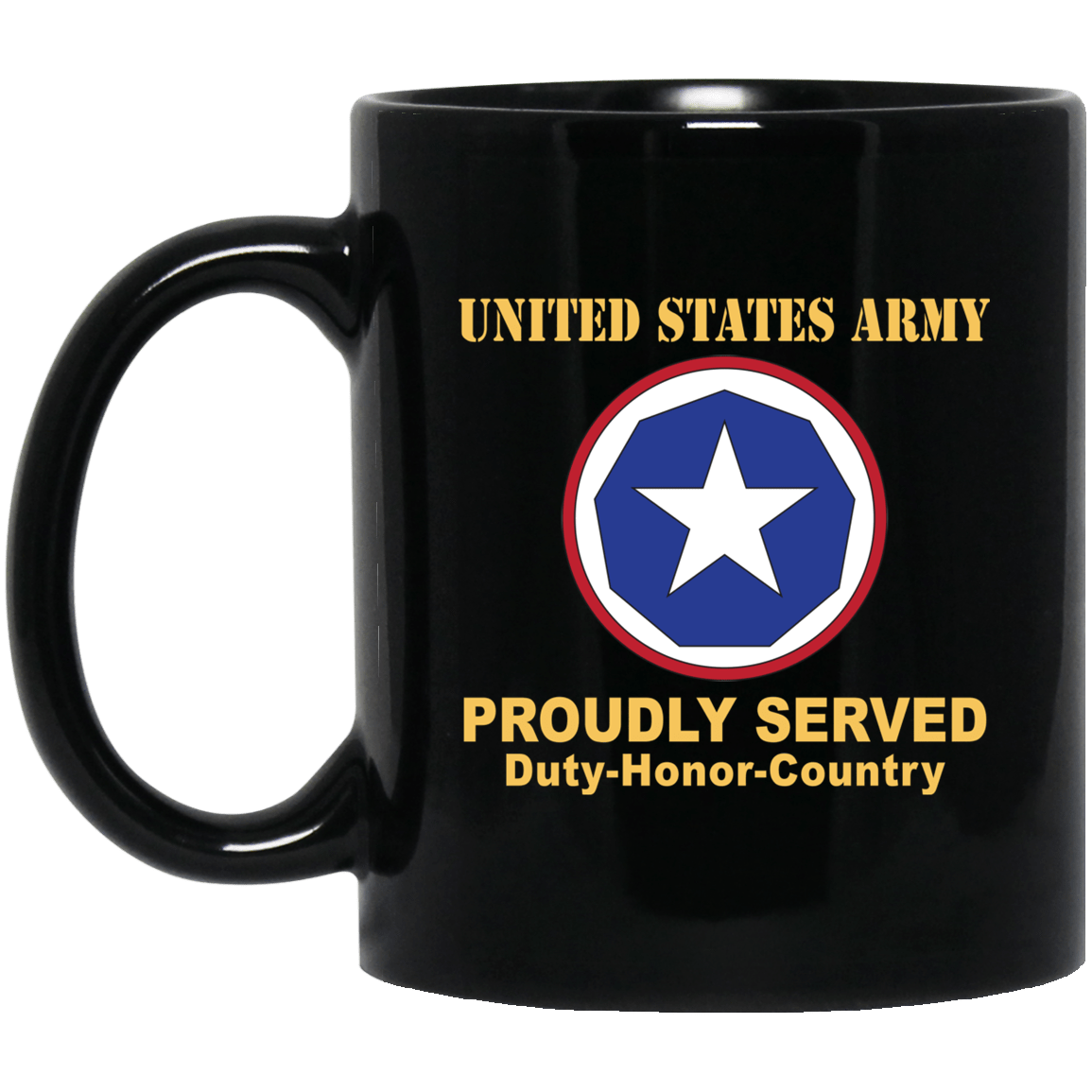 US ARMY 9TH SUPPORT COMMAND- 11 oz - 15 oz Black Mug-Mug-Army-CSIB-Veterans Nation