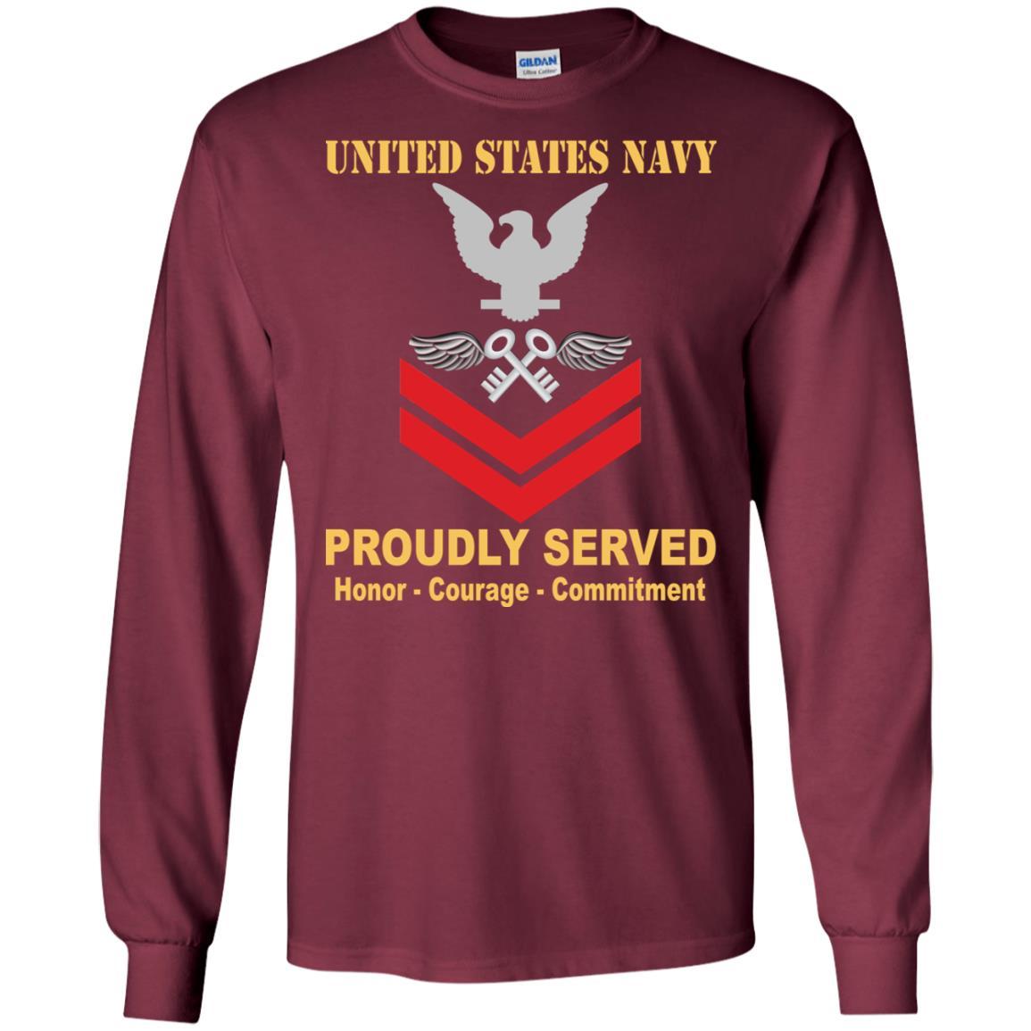Navy Aviation Storekeeper Navy AK E-5 Rating Badges Proudly Served T-Shirt For Men On Front-TShirt-Navy-Veterans Nation
