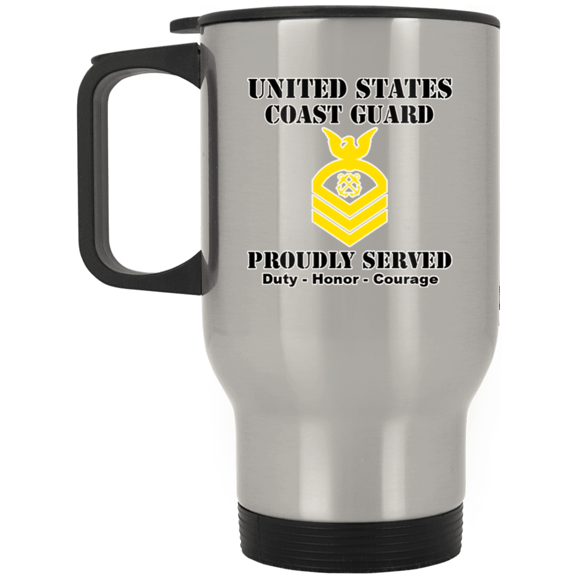 US Coast Guard E-7 Chief Petty Officer E7 CPO Chief Petty Officer Ranks White Coffee Mug - Stainless Travel Mug-Mug-USCG-Collar-Veterans Nation