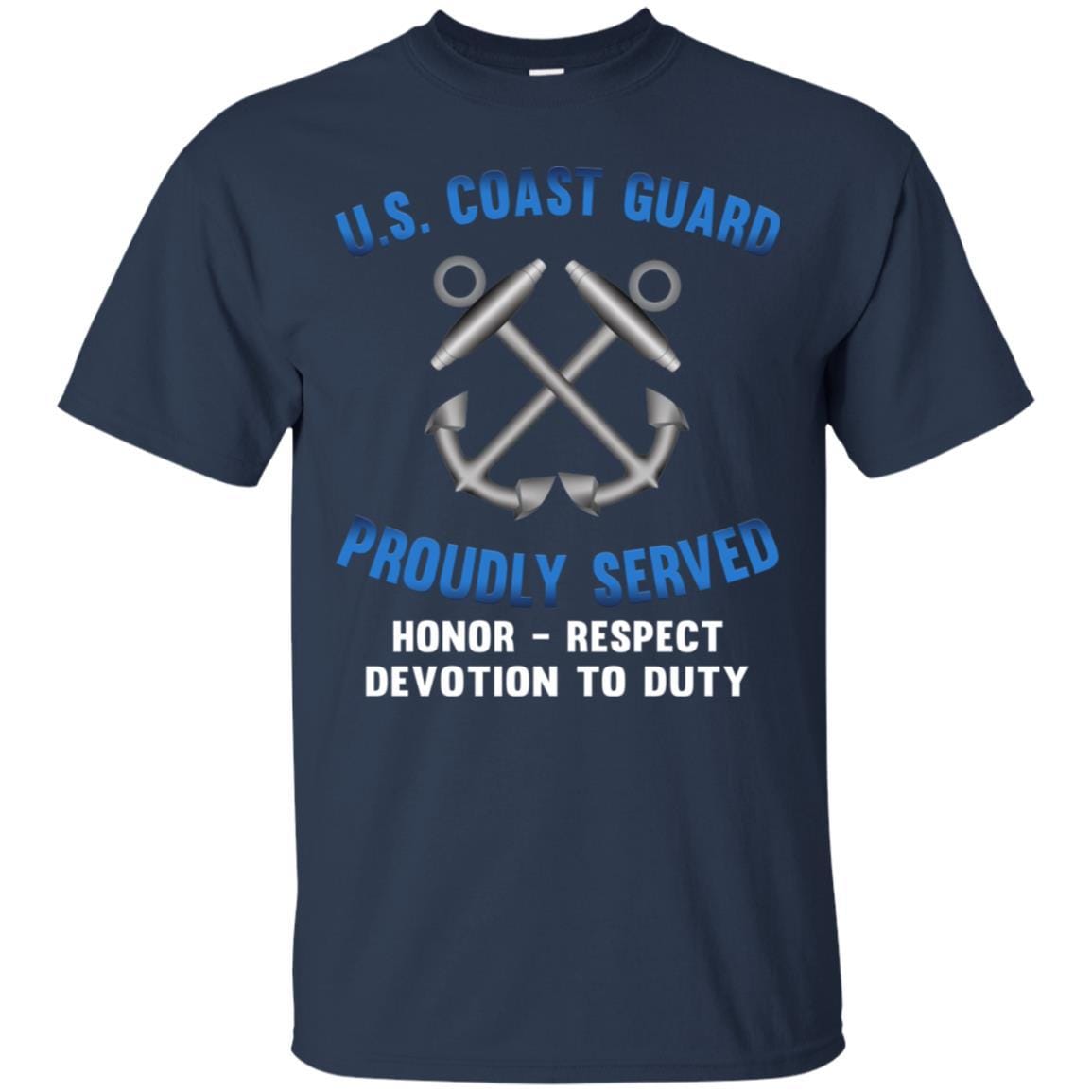 US Coast Guard Boatswains Mate BM Logo Proudly Served T-Shirt For Men On Front-TShirt-USCG-Veterans Nation