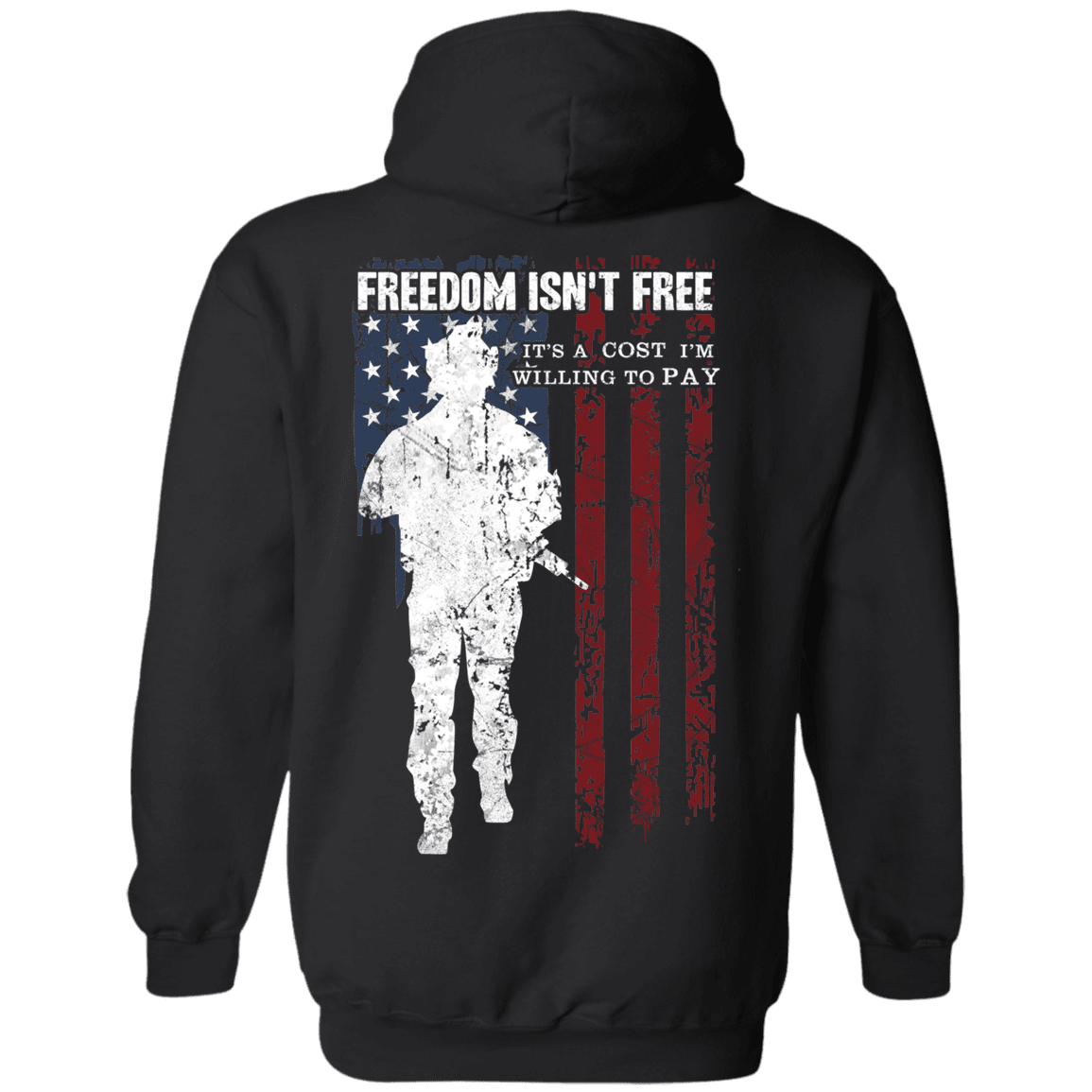Military T-Shirt "Freedom Is Not Free - Willing to Pay" Men Back-TShirt-General-Veterans Nation