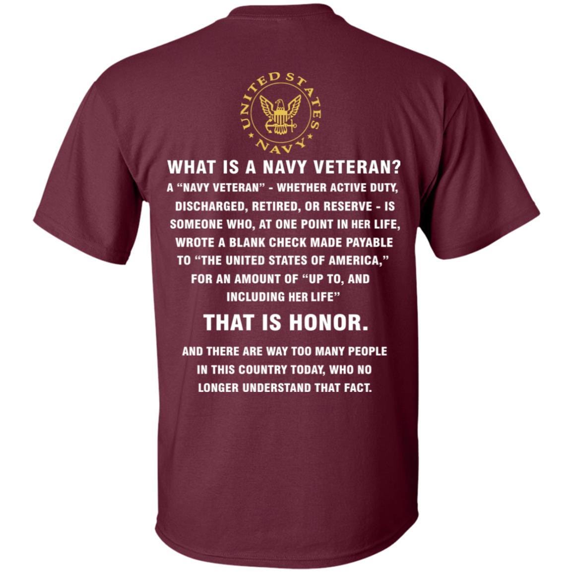 US Navy - What Is An Army Veteran T-Shirt On Back-Apparel-Veterans Nation