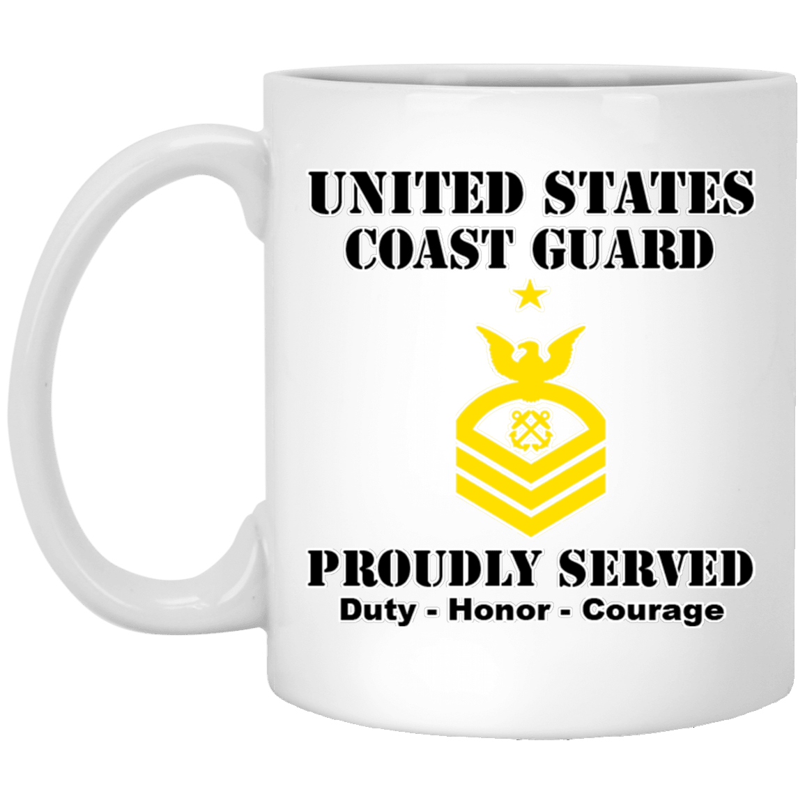 US Coast Guard E-8 Senior Chief Petty Officer E8 SCPO Chief Petty Officer Ranks White Coffee Mug - Stainless Travel Mug-Mug-USCG-Collar-Veterans Nation