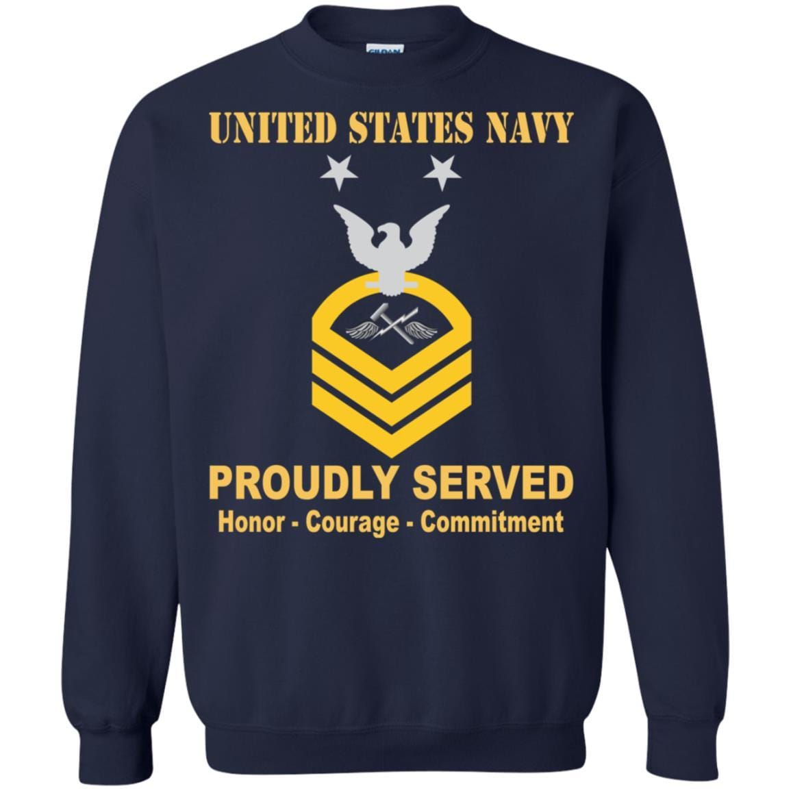 Navy Aviation Support Equipment Tech Navy AS E-9 Rating Badges Proudly Served T-Shirt For Men On Front-TShirt-Navy-Veterans Nation