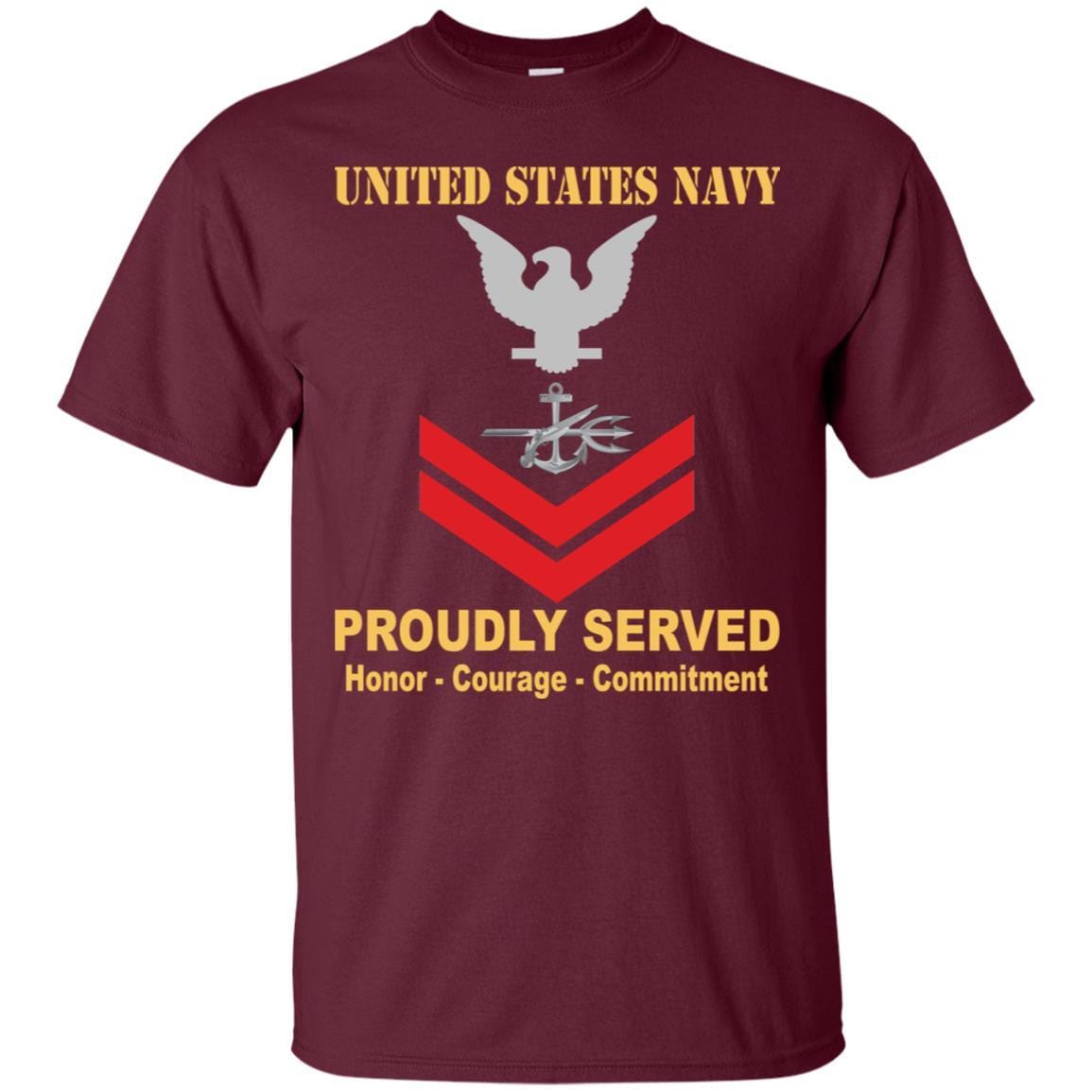 Navy Special Warfare Operator Navy SO E-5 Rating Badges Proudly Served T-Shirt For Men On Front-TShirt-Navy-Veterans Nation