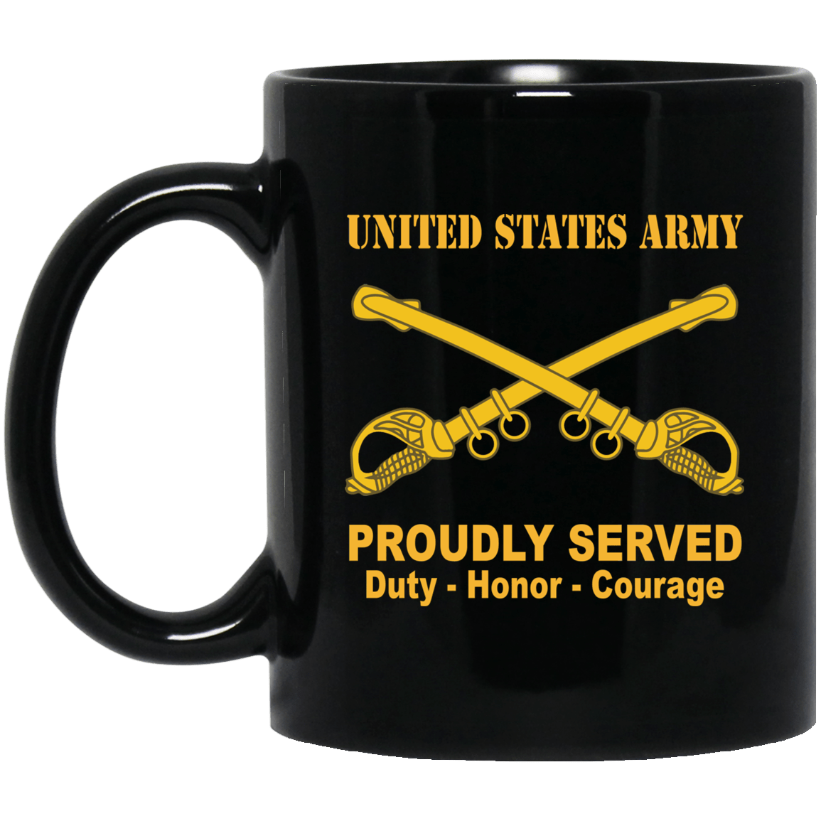 US Army Cavalry Black Mug 11 oz - 15 oz-Mug-Army-Branch-Veterans Nation