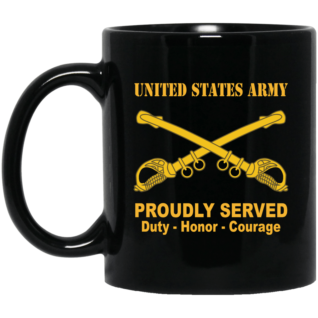 US Army Cavalry Black Mug 11 oz - 15 oz-Mug-Army-Branch-Veterans Nation