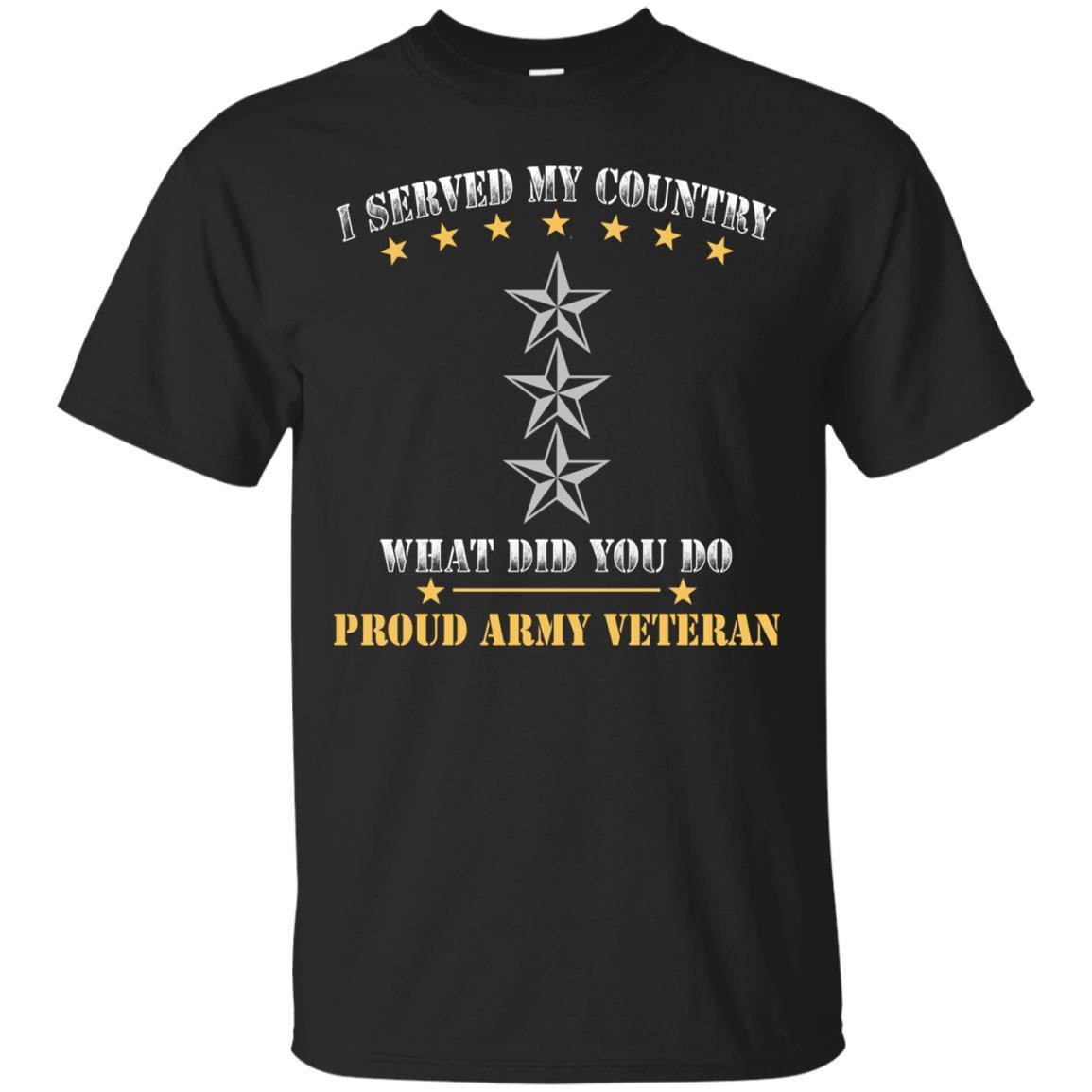 US Army O-9 Lieutenant General O9 LTG General Officer Ranks Men Front T Shirt - Proud US Army Veteran-TShirt-Army-Veterans Nation