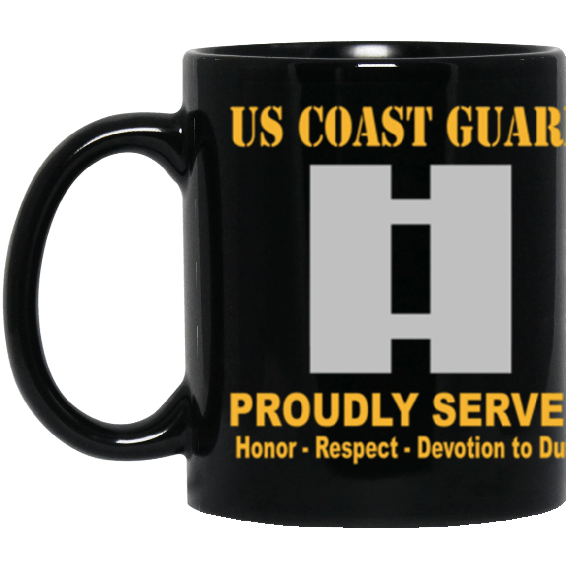 USCG O-3 Lieutenant O3 LT Junior Officer Ranks Proudly Served Core Values 11 oz. Black Mug-Drinkware-Veterans Nation