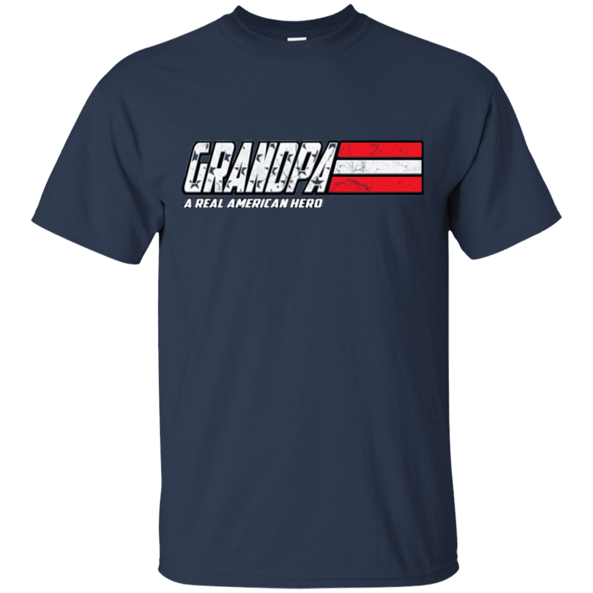 Military T-Shirt "Grandpa - A Real American Hero - Men" Front-TShirt-General-Veterans Nation