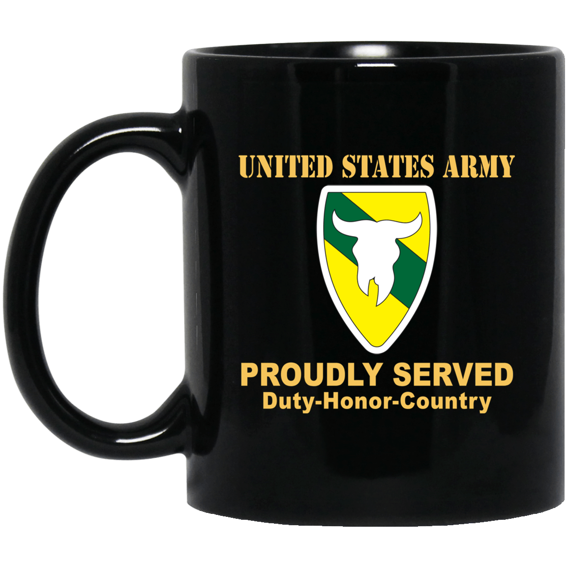 US ARMY 163 ARMORED BRIGADE- 11 oz - 15 oz Black Mug-Mug-Army-CSIB-Veterans Nation