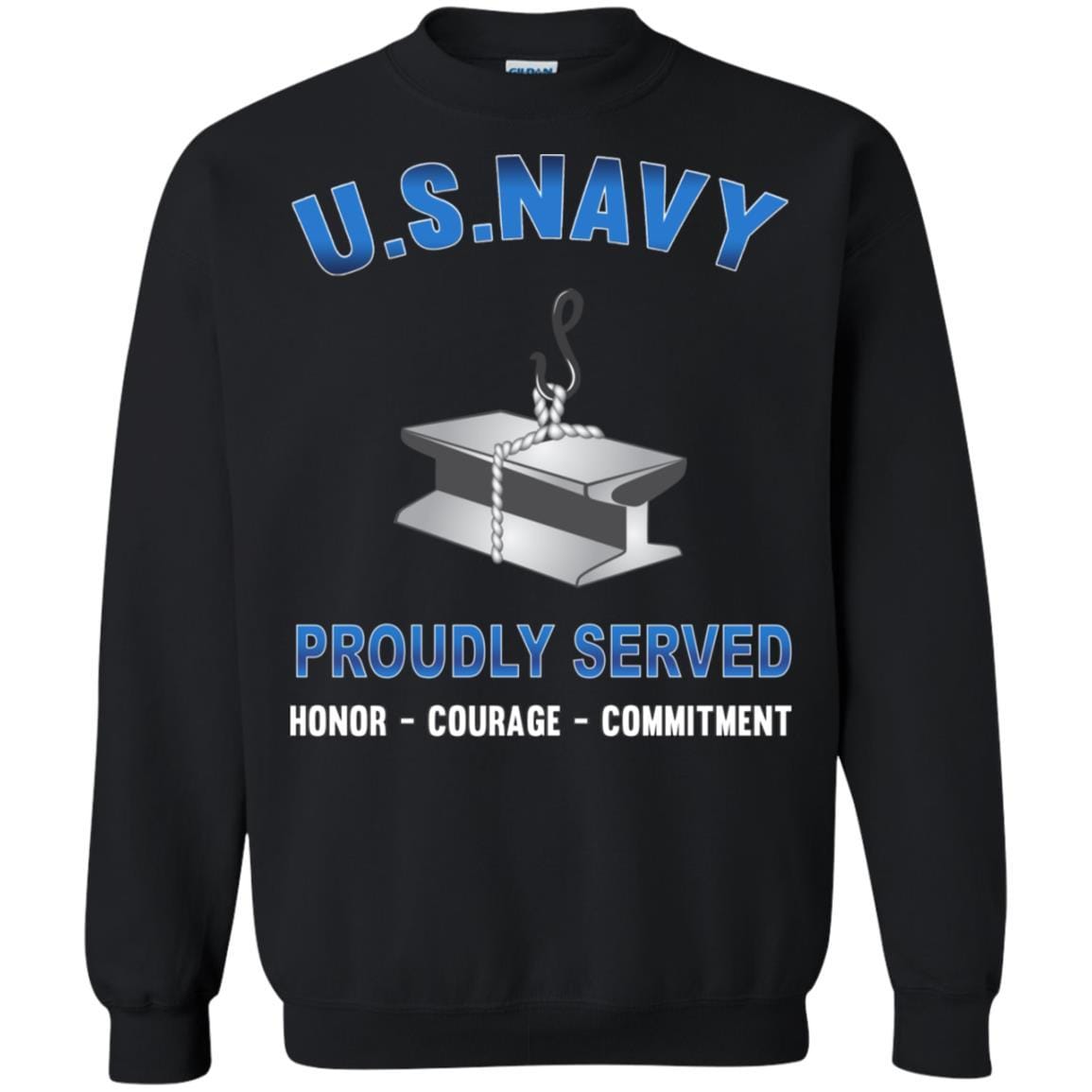 Navy Steelworker Navy SW - Proudly Served T-Shirt For Men On Front-TShirt-Navy-Veterans Nation