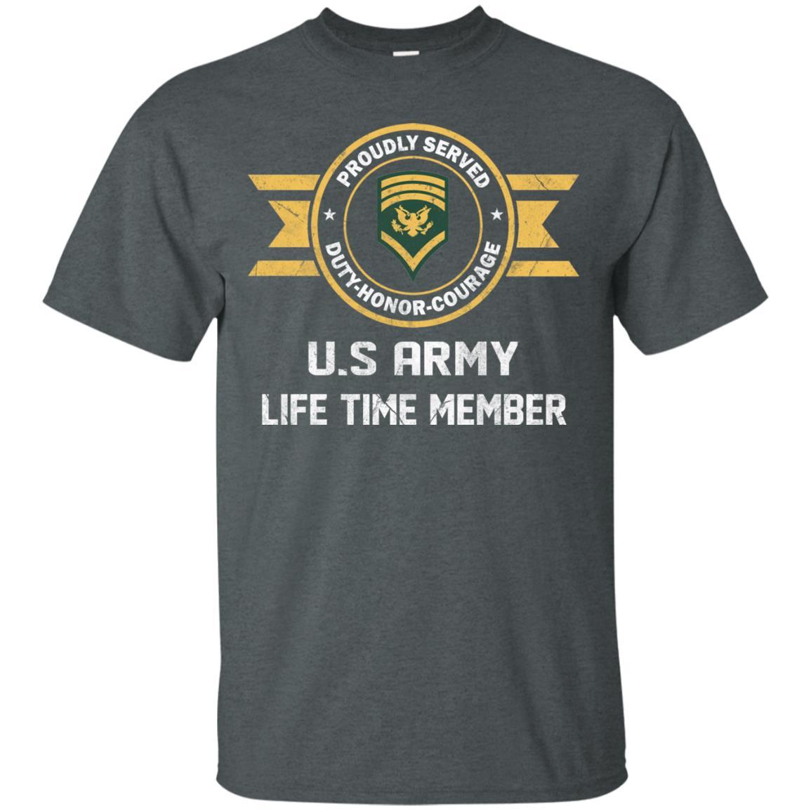 Life Time Member - US Army E-8 SPC E8 Specialist Ranks Men T Shirt On Front-TShirt-Army-Veterans Nation
