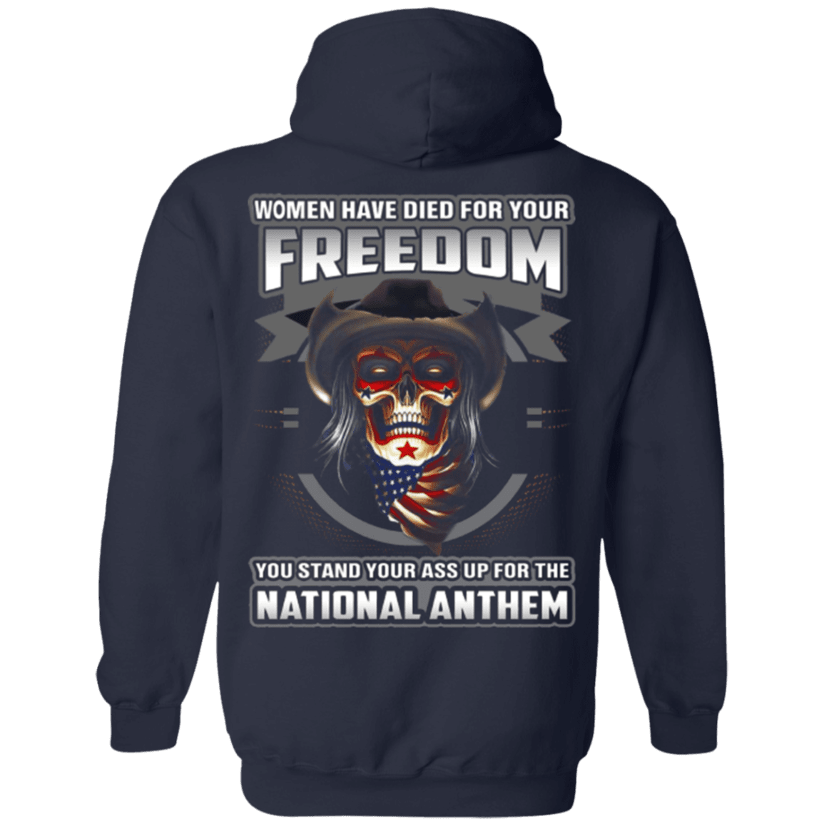 Military T-Shirt "Woman Have Diead For Your Freedom Stand Up For The National Anthem"-TShirt-General-Veterans Nation