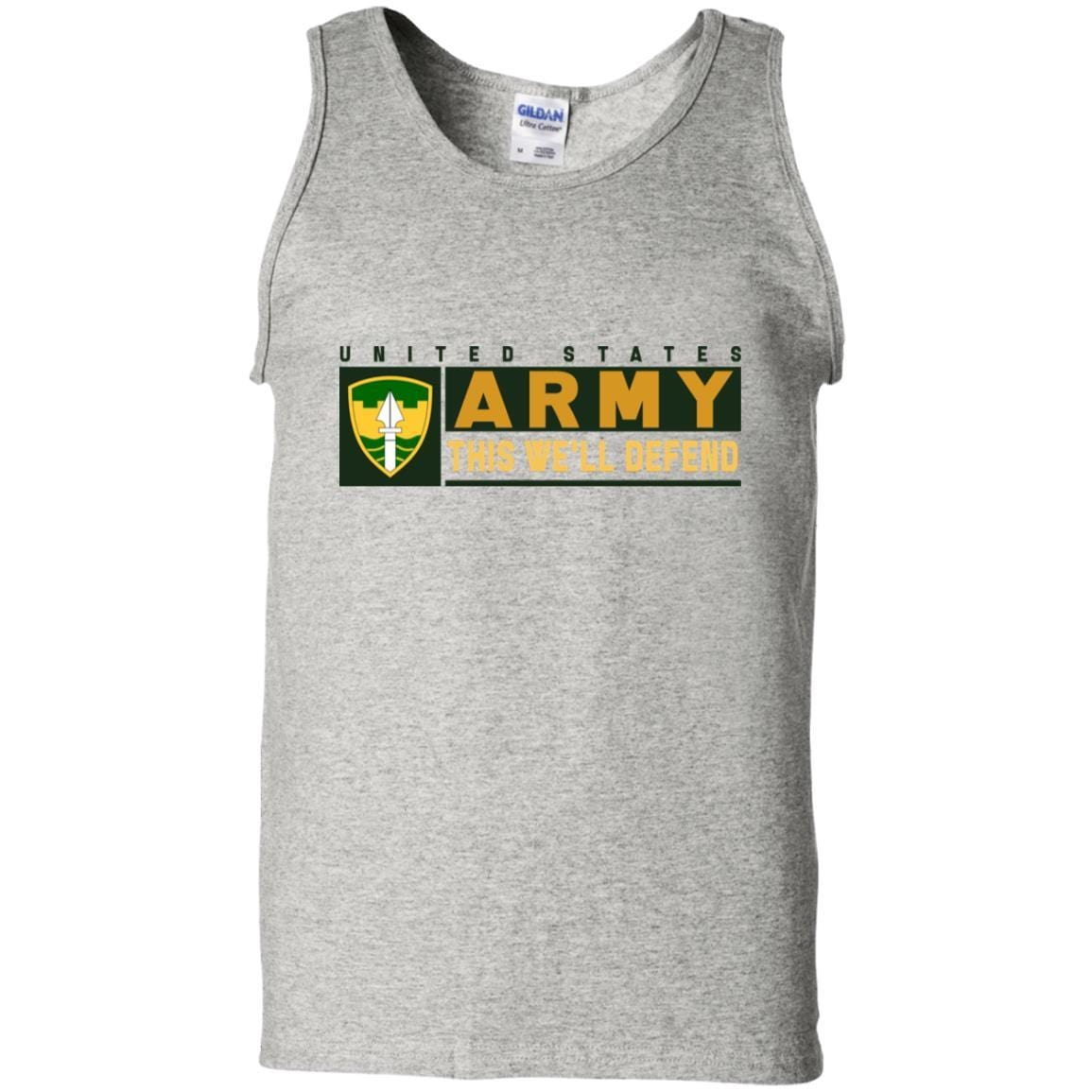 US Army 43 MILITARY POLICE BRIGADE- This We'll Defend T-Shirt On Front For Men-TShirt-Army-Veterans Nation