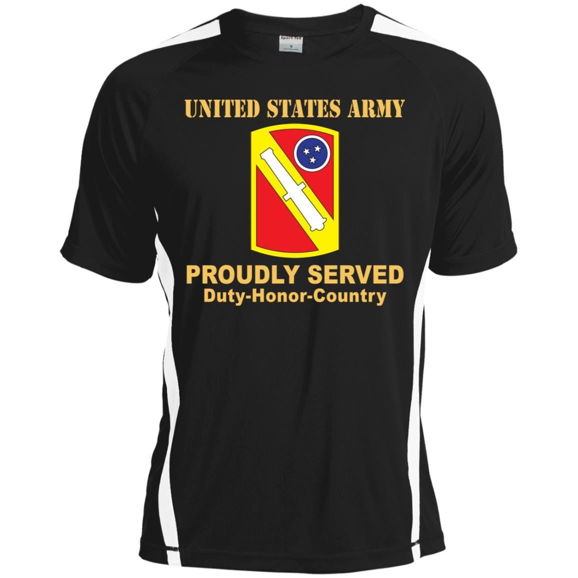 US ARMY 196 FIELD ARTILLERY BRIGADE- Proudly Served T-Shirt On Front For Men-TShirt-Army-Veterans Nation