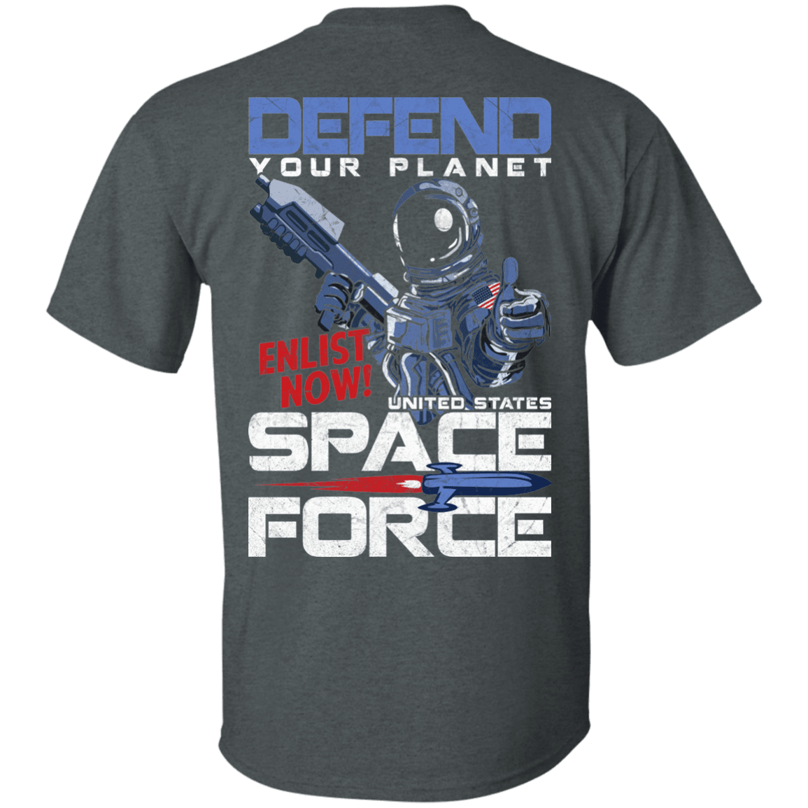 Military T-Shirt "Defend Your Planet Space Force" Men Back-TShirt-General-Veterans Nation