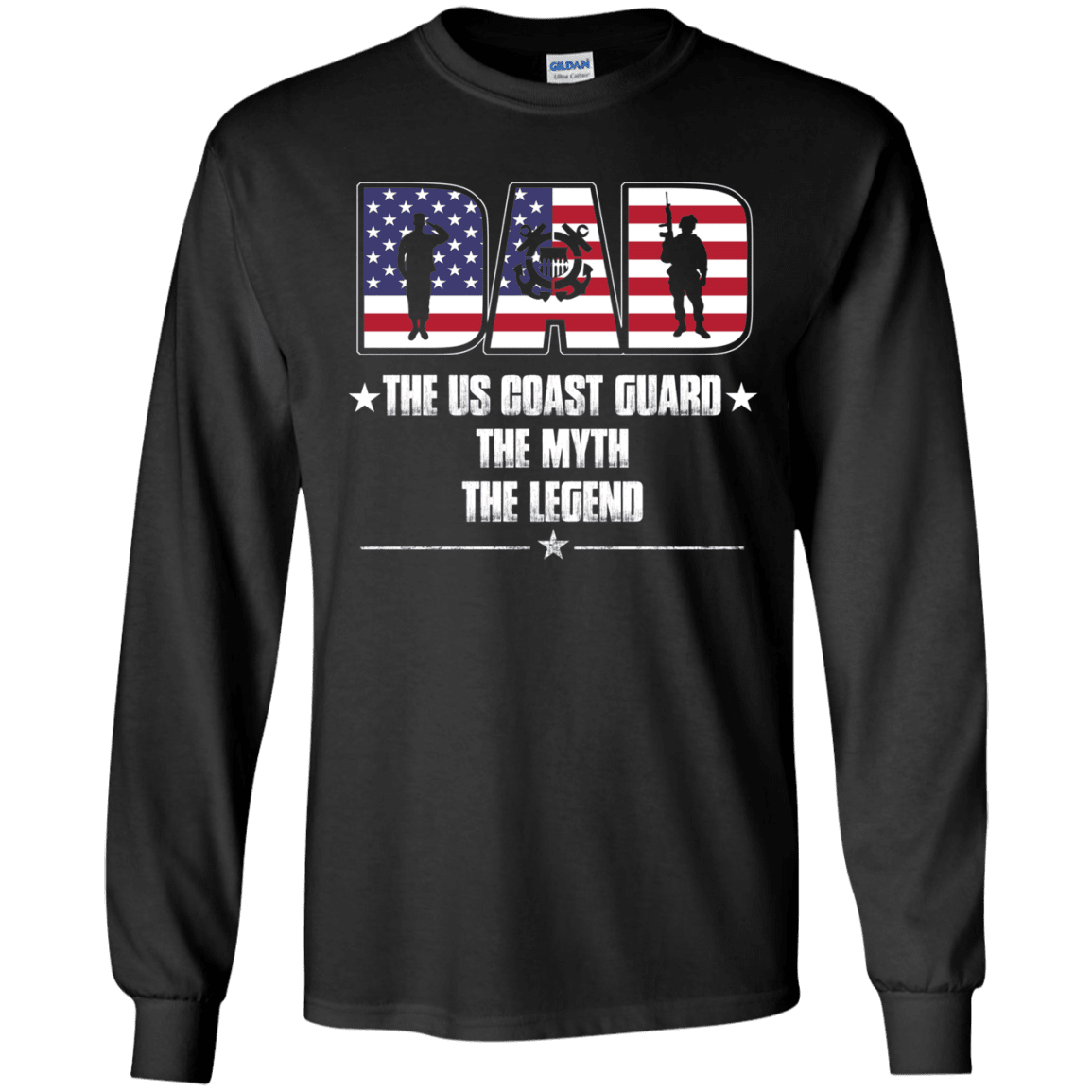 US Coast Guard Legend Dad Front T Shirts-TShirt-USCG-Veterans Nation