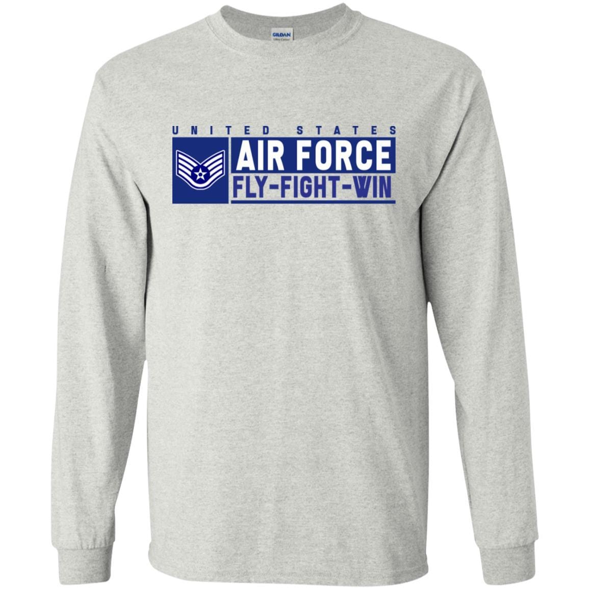 US Air Force E-5 Staff Sergeant Fly - Fight - Win T-Shirt On Front For Men-TShirt-USAF-Veterans Nation