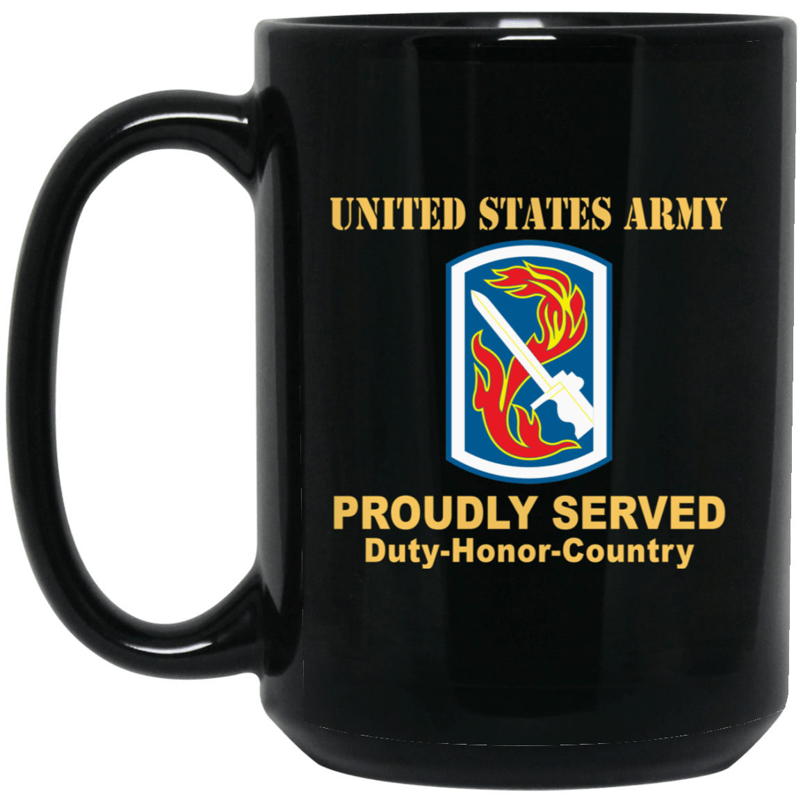 US ARMY 198TH INFANTRY BRIGADE- 11 oz - 15 oz Black Mug-Mug-Army-CSIB-Veterans Nation