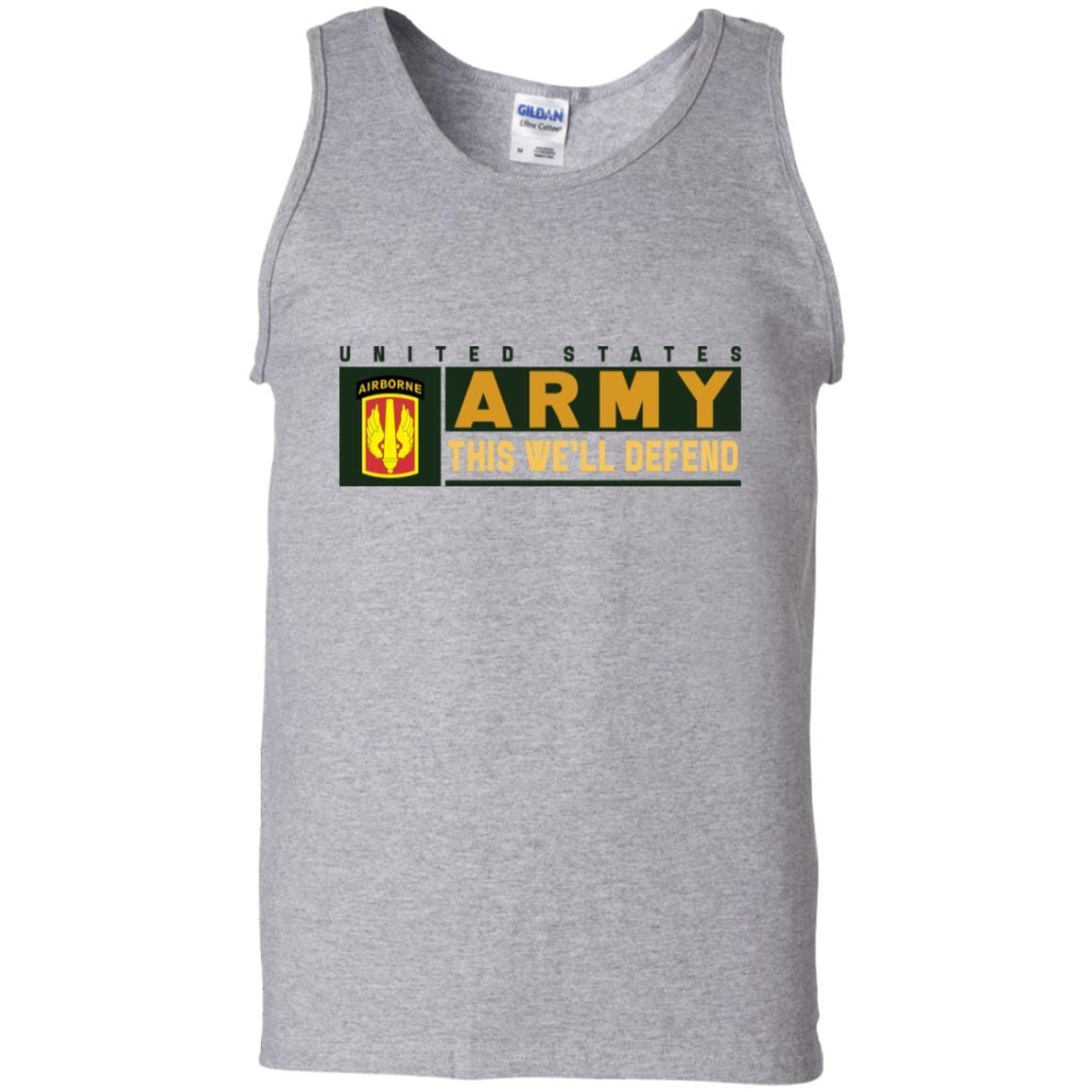 US Army 18TH FIELD ARTILLERY WITH AIRBORNE TAB- This We'll Defend T-Shirt On Front For Men-TShirt-Army-Veterans Nation