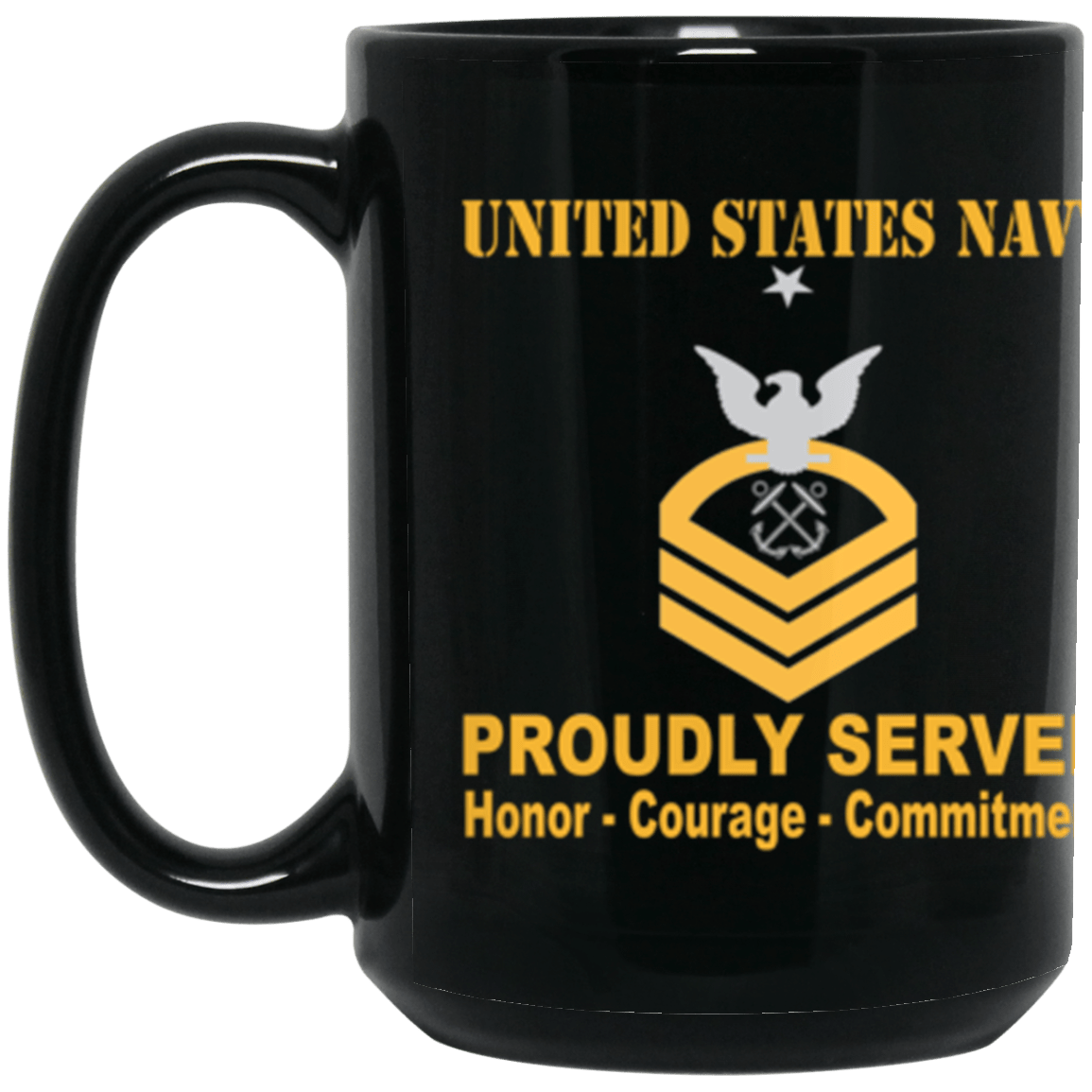 US Navy Boatswain's Mate Navy BM E-8 15 oz. Black Mug-Drinkware-Veterans Nation