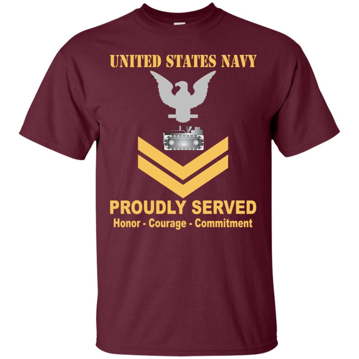 Navy Equipment Operator Navy EO E-5 Rating Badges Proudly Served T-Shirt For Men On Front-TShirt-Navy-Veterans Nation