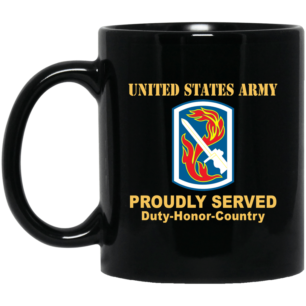 US ARMY 198TH INFANTRY BRIGADE- 11 oz - 15 oz Black Mug-Mug-Army-CSIB-Veterans Nation