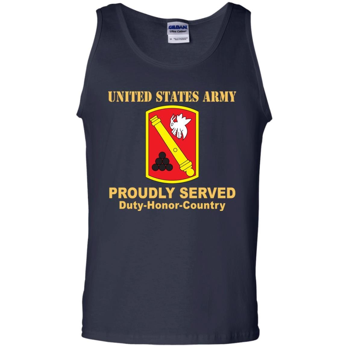 US ARMY 135TH FIELD ARTILLERY BRIGADE- Proudly Served T-Shirt On Front For Men-TShirt-Army-Veterans Nation