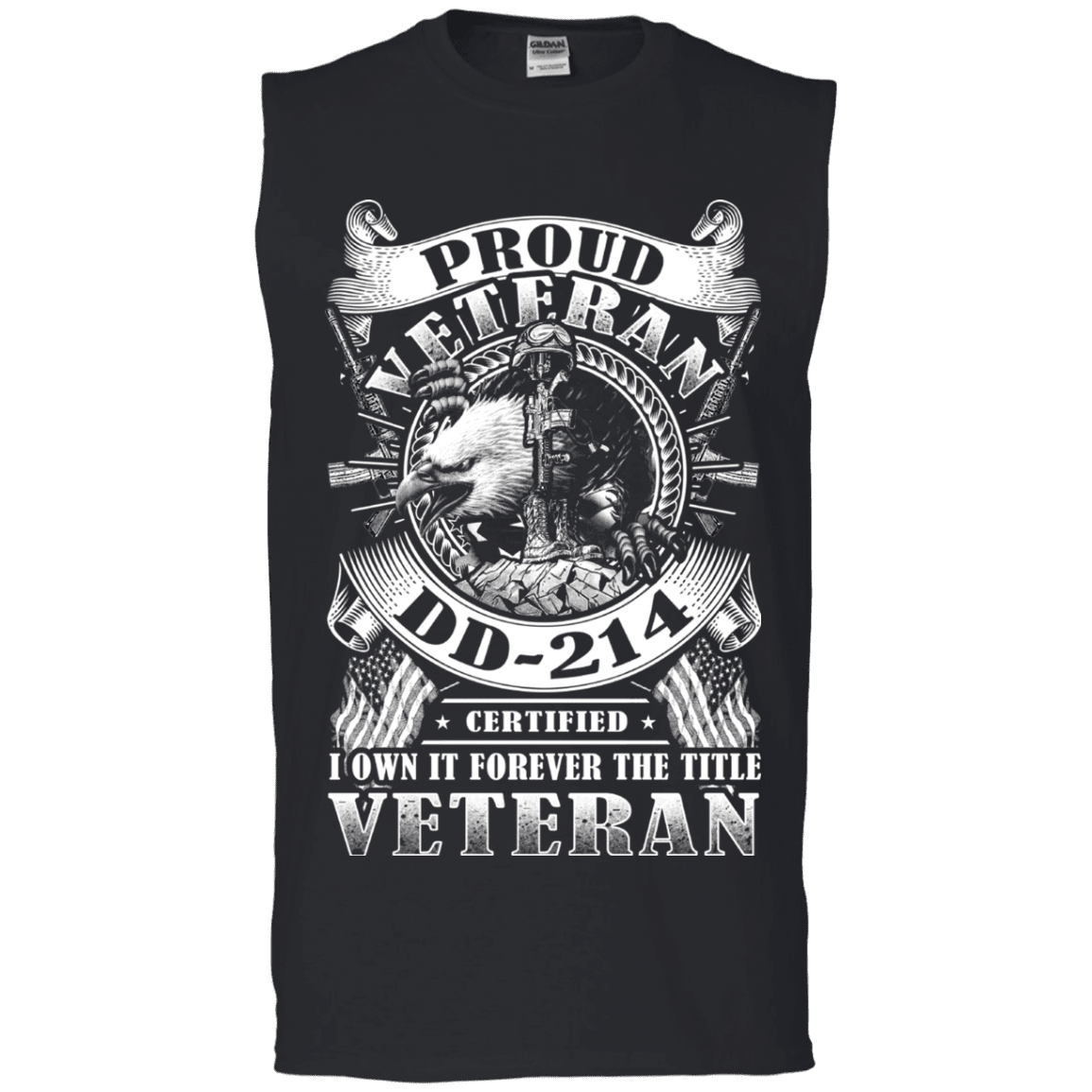 Military T-Shirt "Proud Veteran DD 214" Front-TShirt-General-Veterans Nation