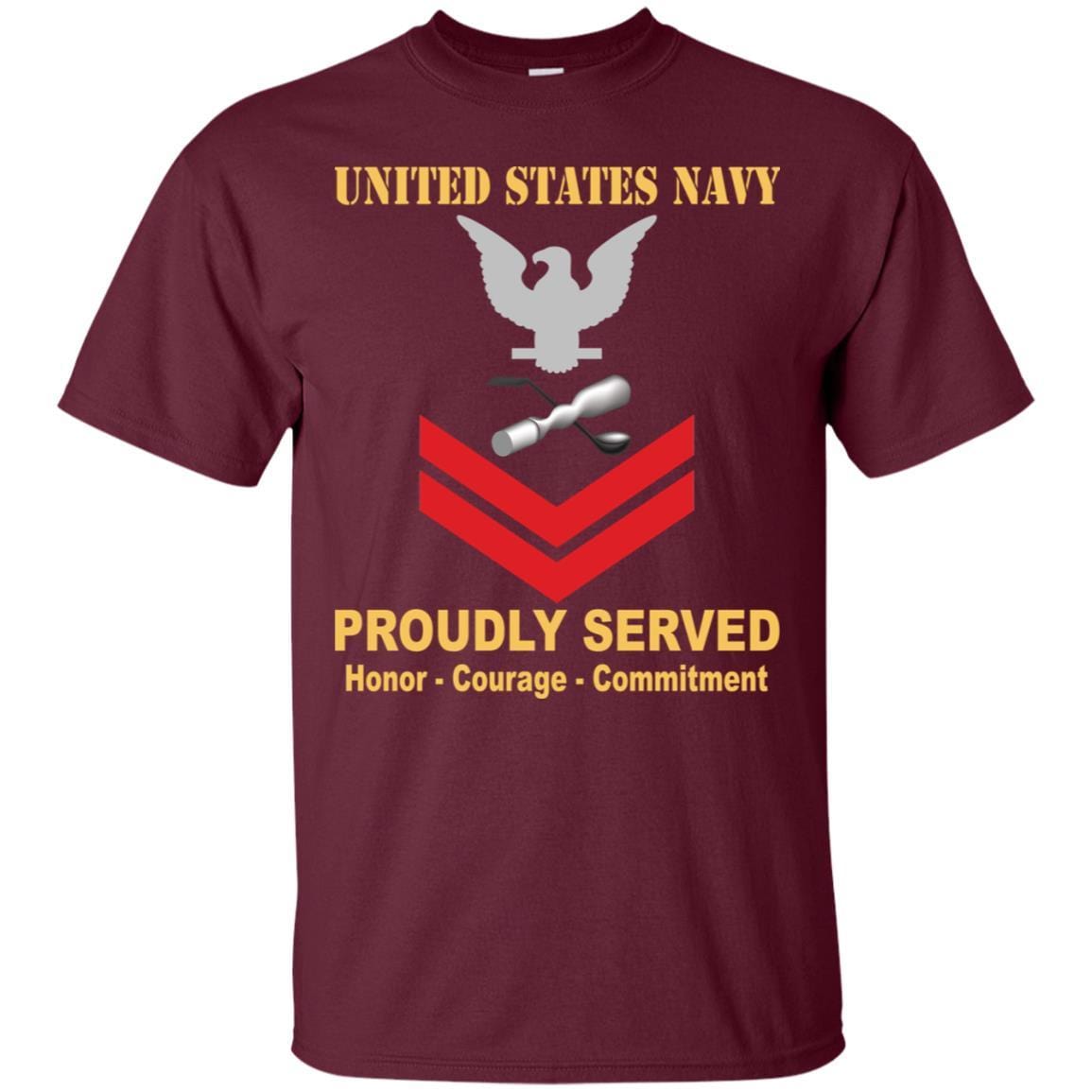 Navy Molder Navy ML E-5 Rating Badges Proudly Served T-Shirt For Men On Front-TShirt-Navy-Veterans Nation