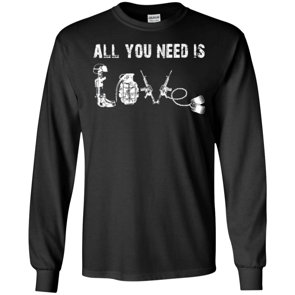 Military T-Shirt "All You Need is Love"-TShirt-General-Veterans Nation