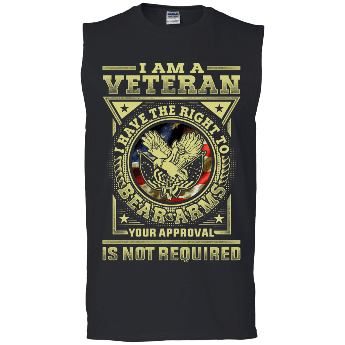 Military T-Shirt "Veteran Have the Right To Bear Arms Men" Front-TShirt-General-Veterans Nation