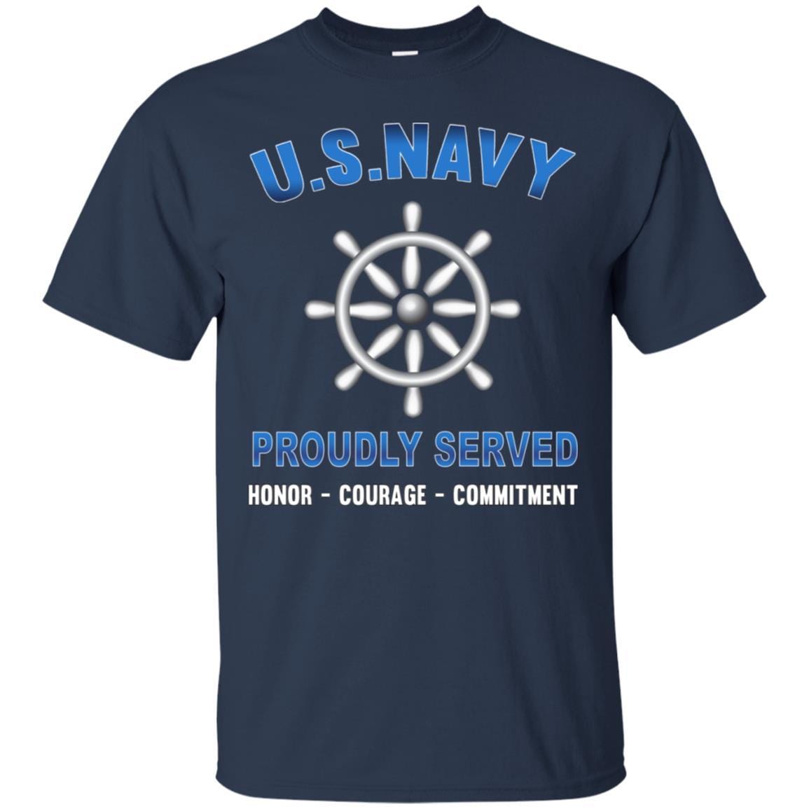 Navy Quartermaster Navy QM - Proudly Served T-Shirt For Men On Front-TShirt-Navy-Veterans Nation