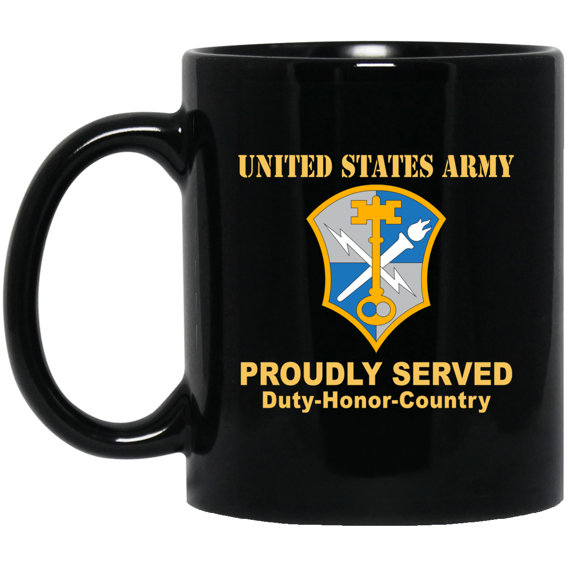 US ARMY CSIB INTELLIGENCE AND SECURITY COMMAND- 11 oz - 15 oz Black Mug-Mug-Army-CSIB-Veterans Nation