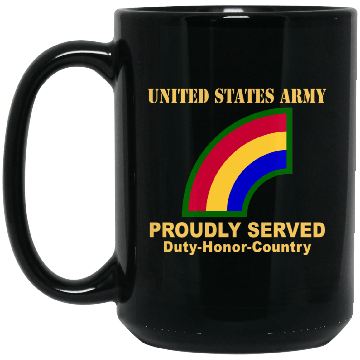 US ARMY 42ND INFANTRY DIVISION- 11 oz - 15 oz Black Mug-Mug-Army-CSIB-Veterans Nation