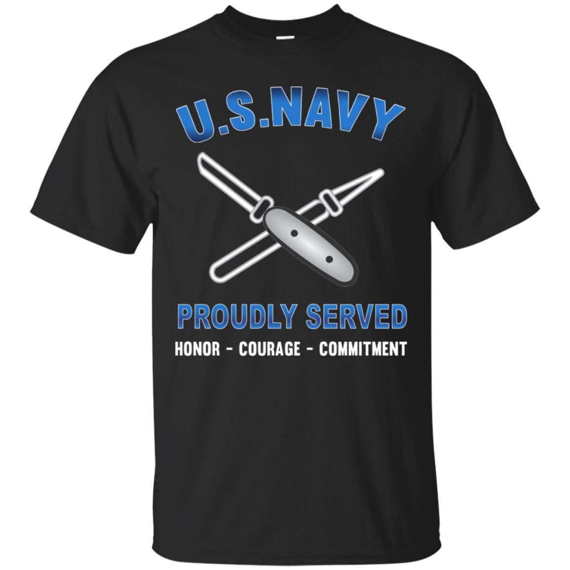 Navy Lithographer Navy LI - Proudly Served T-Shirt For Men On Front-TShirt-Navy-Veterans Nation