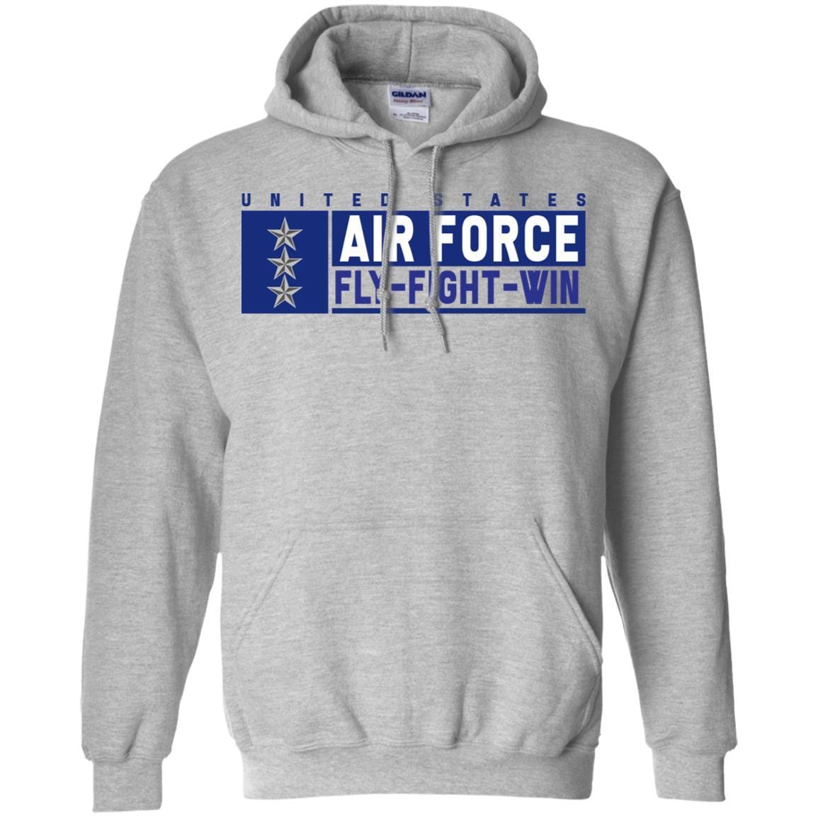 US Air Force O-9 Lieutenant General Fly - Fight - Win Long Sleeve - Pullover Hoodie-TShirt-USAF-Veterans Nation