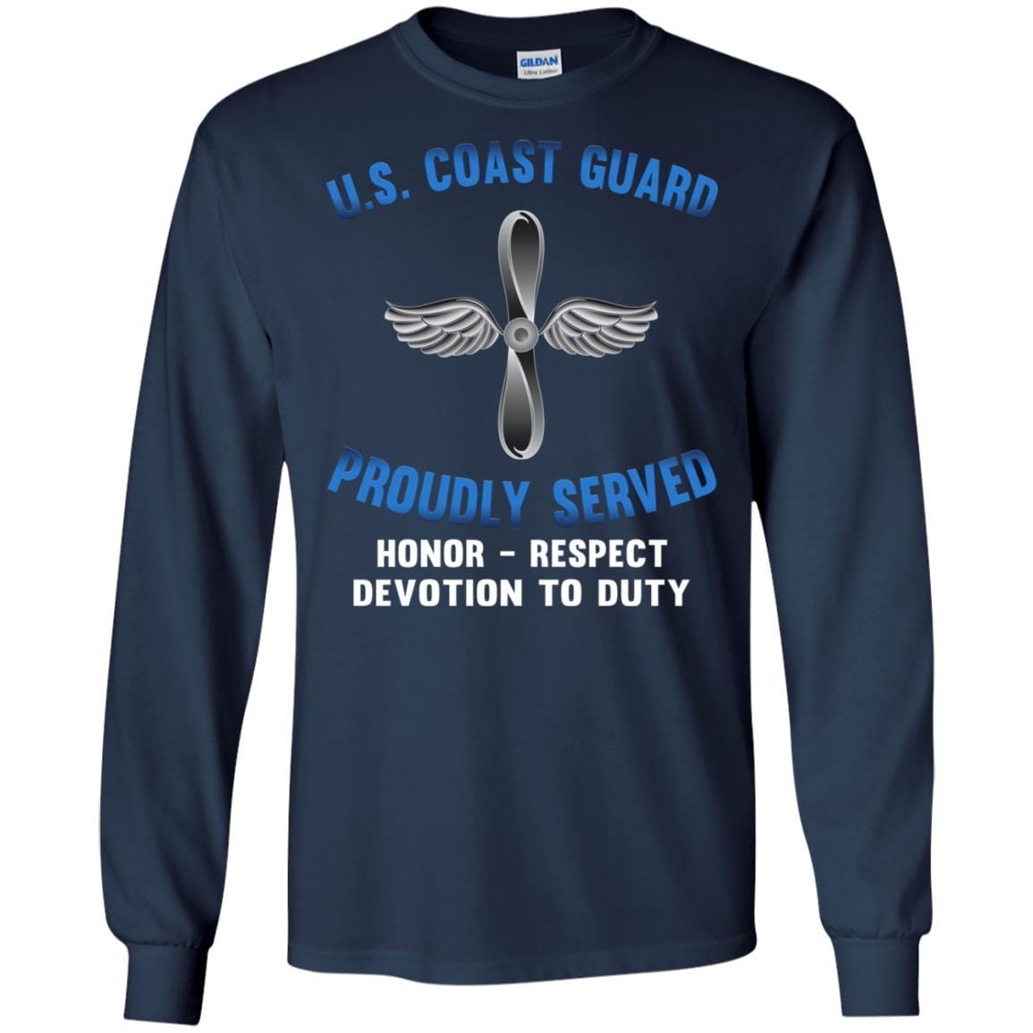 US Coast Guard Aviation Maintenance Technician AMT Logo Proudly Served T-Shirt For Men On Front-TShirt-USCG-Veterans Nation