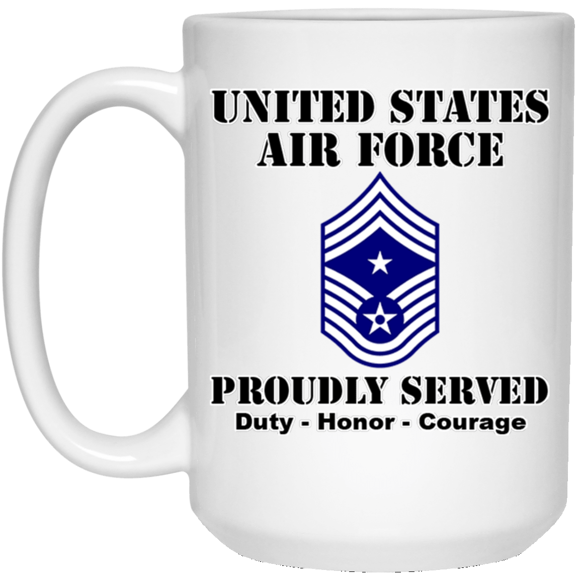 US Air Force E-9 Command Chief Master Sergeant CCM E9 Noncommissioned Officer Ranks White Coffee Mug - Stainless Travel Mug-Mug-USAF-Ranks-Veterans Nation