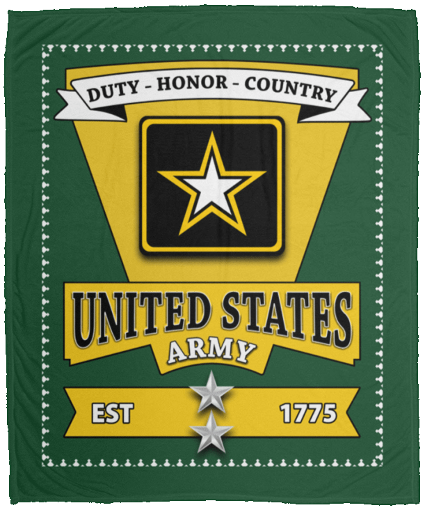 US Army O-8 Major General O8 MG General Officer Blanket Cozy Plush Fleece Blanket - 50x60-Blankets-Army-Ranks-Veterans Nation