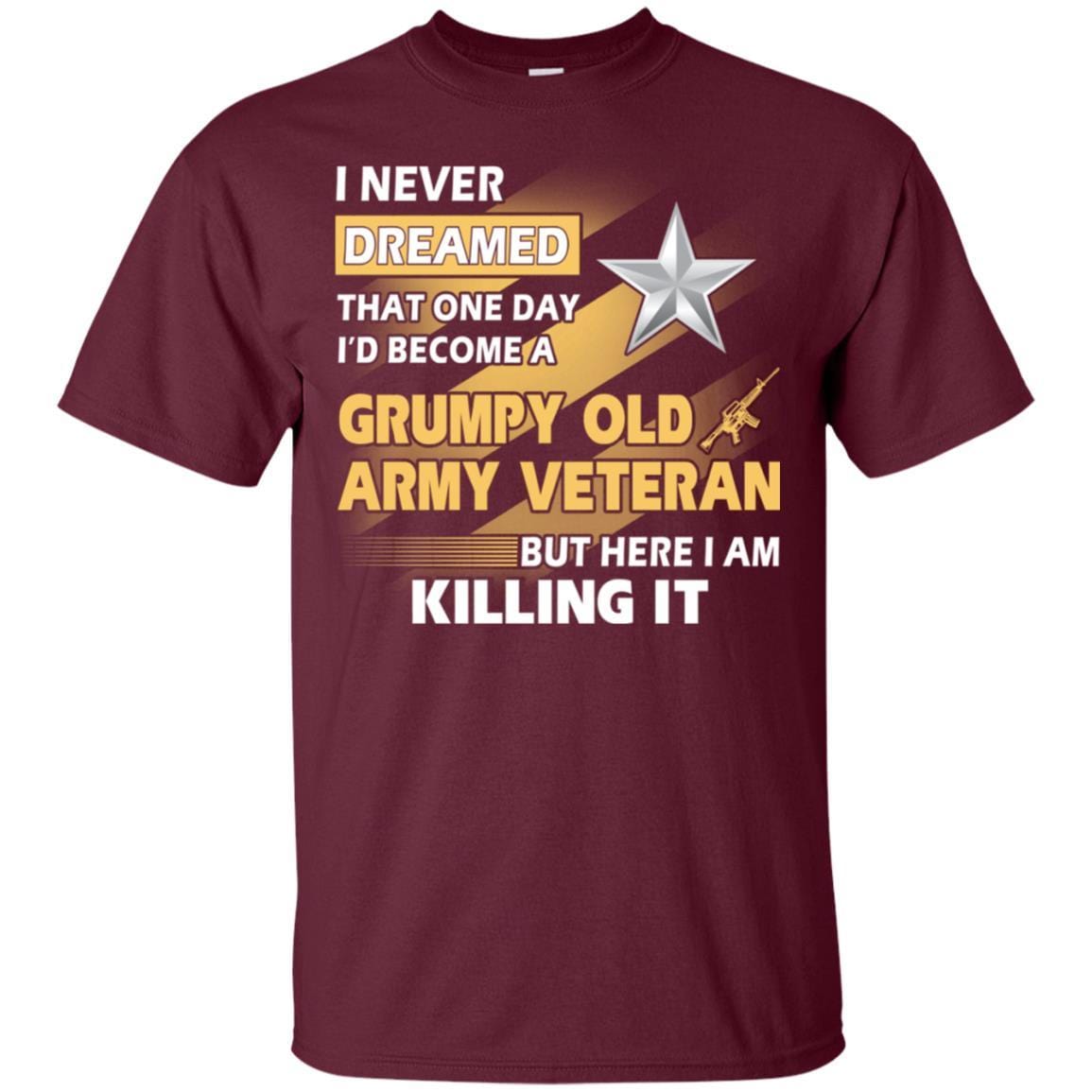 US Army T-Shirt "Grumpy Old Veteran" O-7 Brigadier General(BG) On Front-TShirt-Army-Veterans Nation