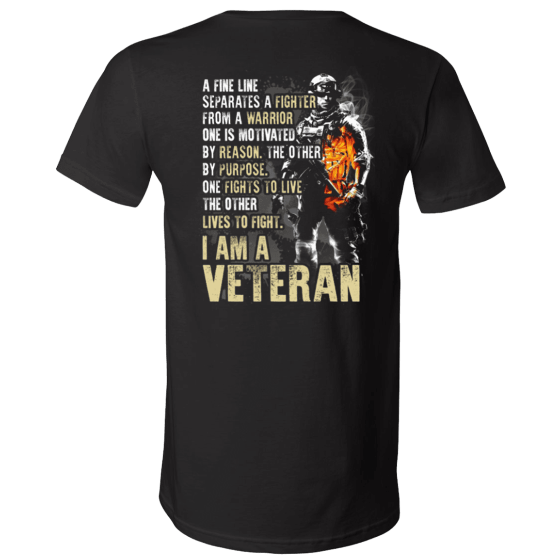 Military T-Shirt "I Am A Veteran" - Men Back-TShirt-General-Veterans Nation