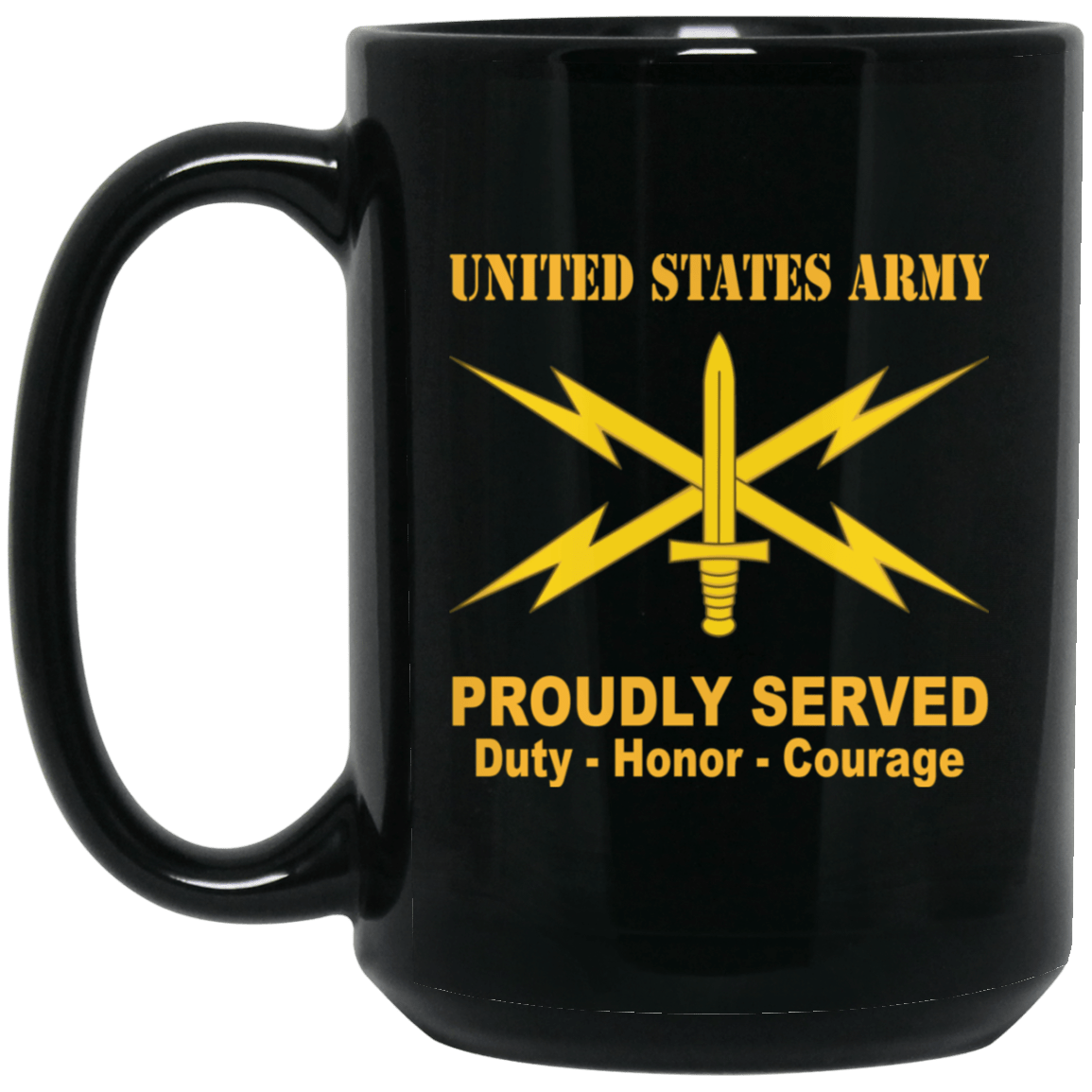 U.S. Army Cyber Corps Black Mug 11 oz - 15 oz-Mug-Army-Branch-Veterans Nation