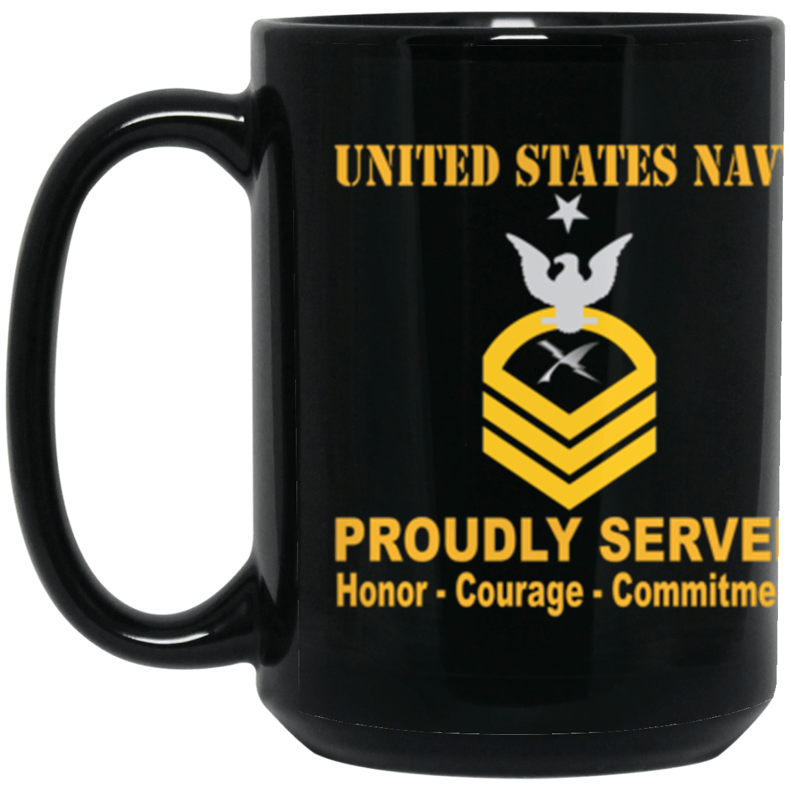 US Navy CT E-8 15 oz. Black Mug-Mug-Navy-Rating-Veterans Nation