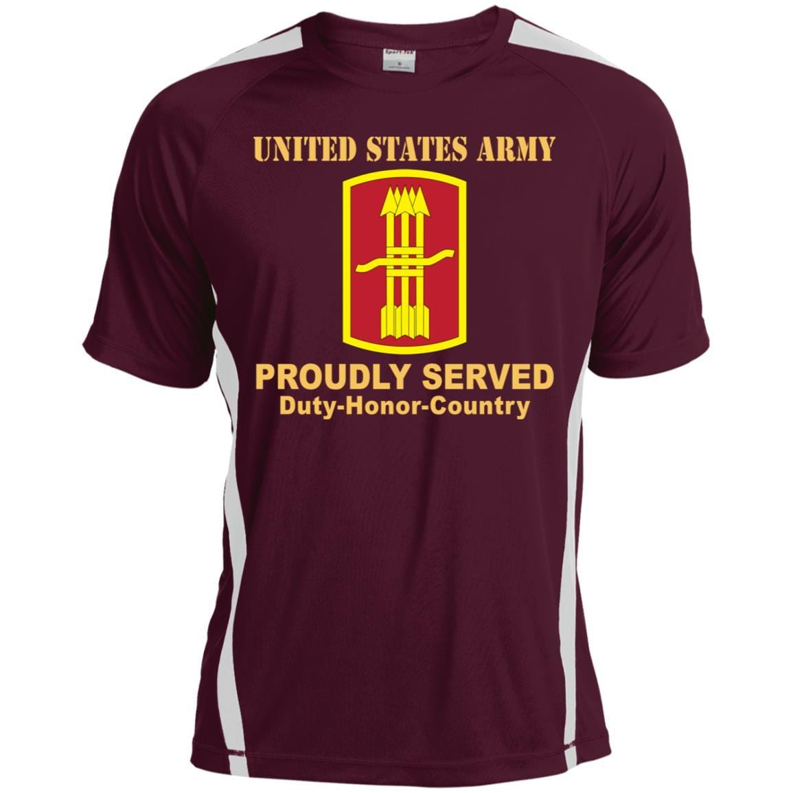 US ARMY 197TH FIRES BRIGADE- Proudly Served T-Shirt On Front For Men-TShirt-Army-Veterans Nation