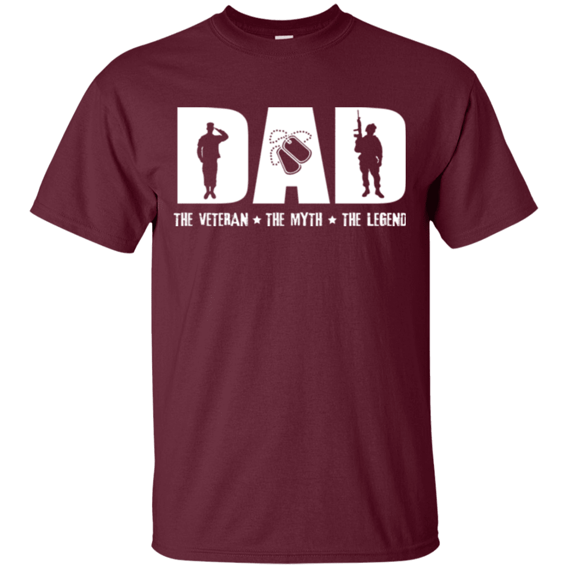 Military T-Shirt "DAD THE VETERAN - THE MYTH - THE LEGEND"-TShirt-General-Veterans Nation
