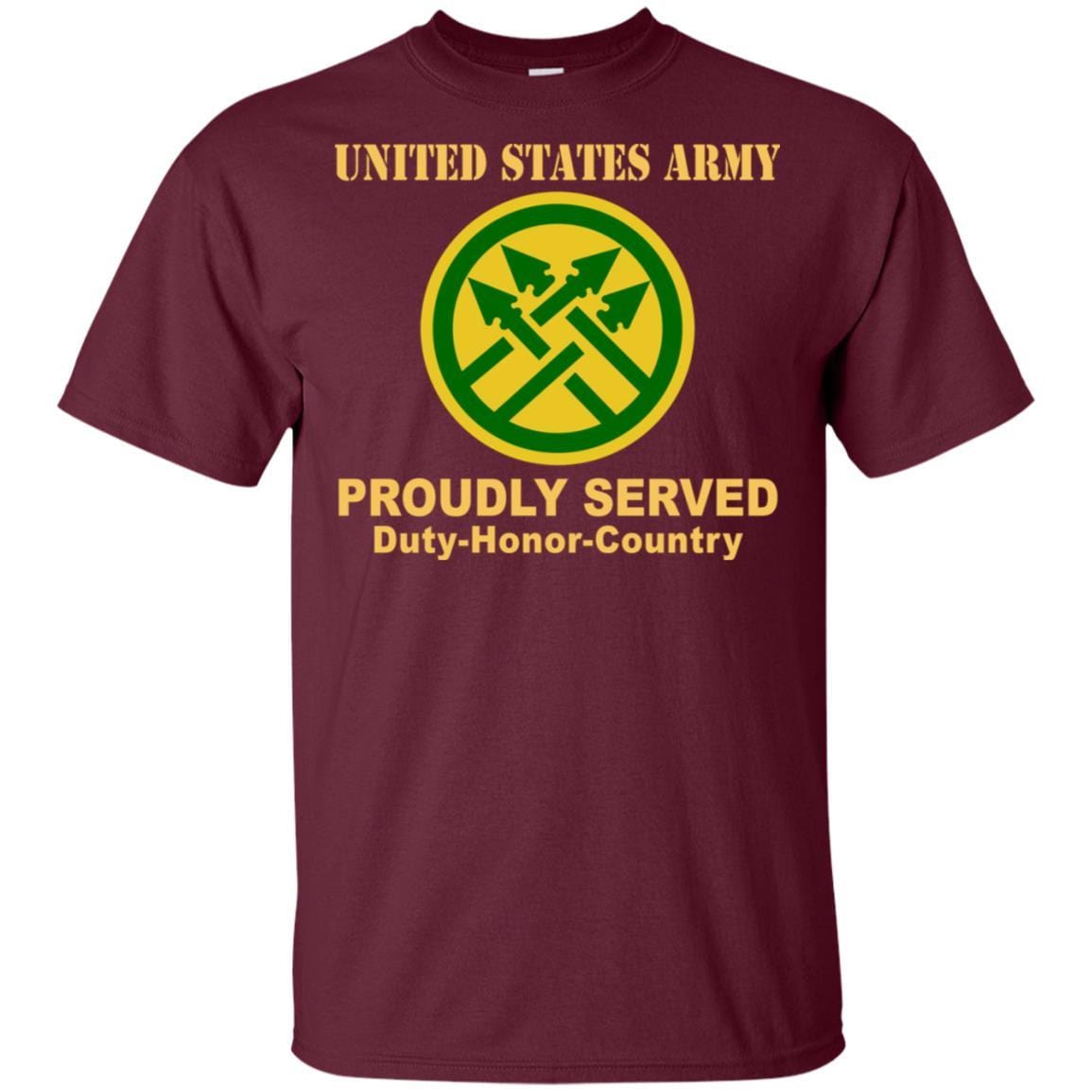 US ARMY 220TH MILITARY POLICE BRIGADE- Proudly Served T-Shirt On Front For Men-TShirt-Army-Veterans Nation