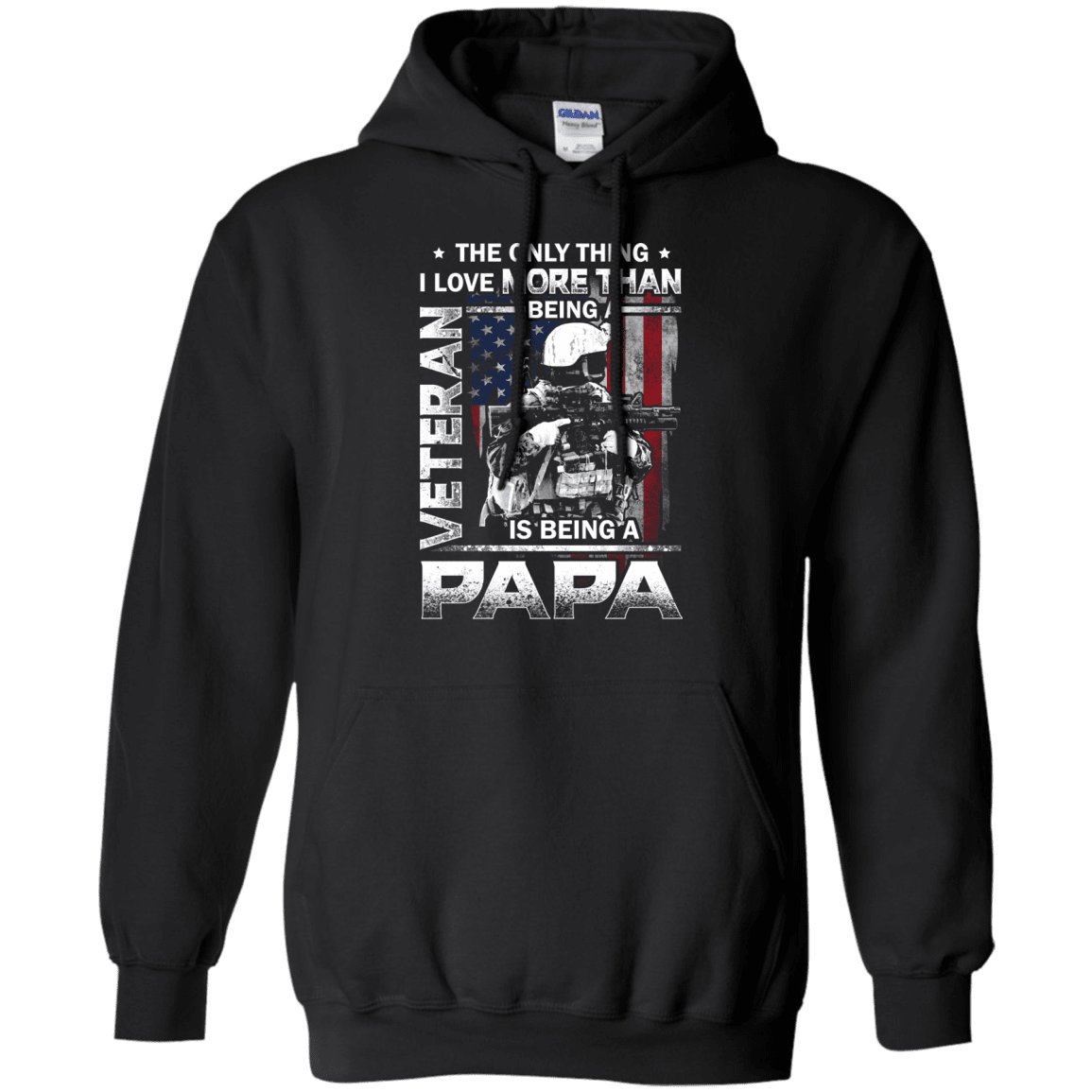 Military T-Shirt "I love Being A Papa Veteran Men" Front-TShirt-General-Veterans Nation