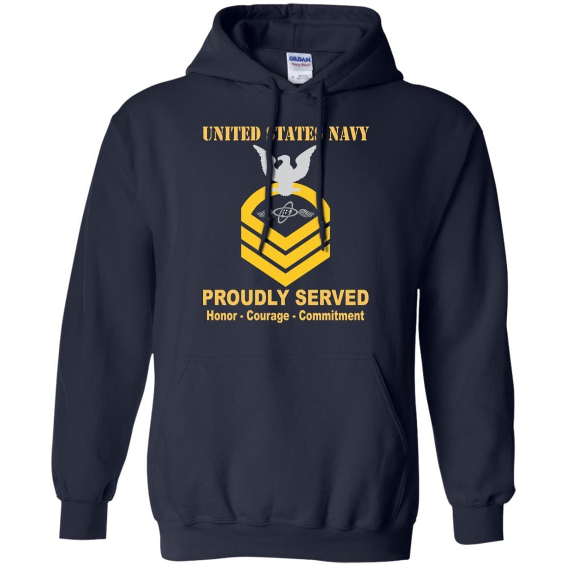 Navy Aviation Electronics Technician Navy AT E-7 Rating Badges Proudly Served T-Shirt For Men On Front-TShirt-Navy-Veterans Nation